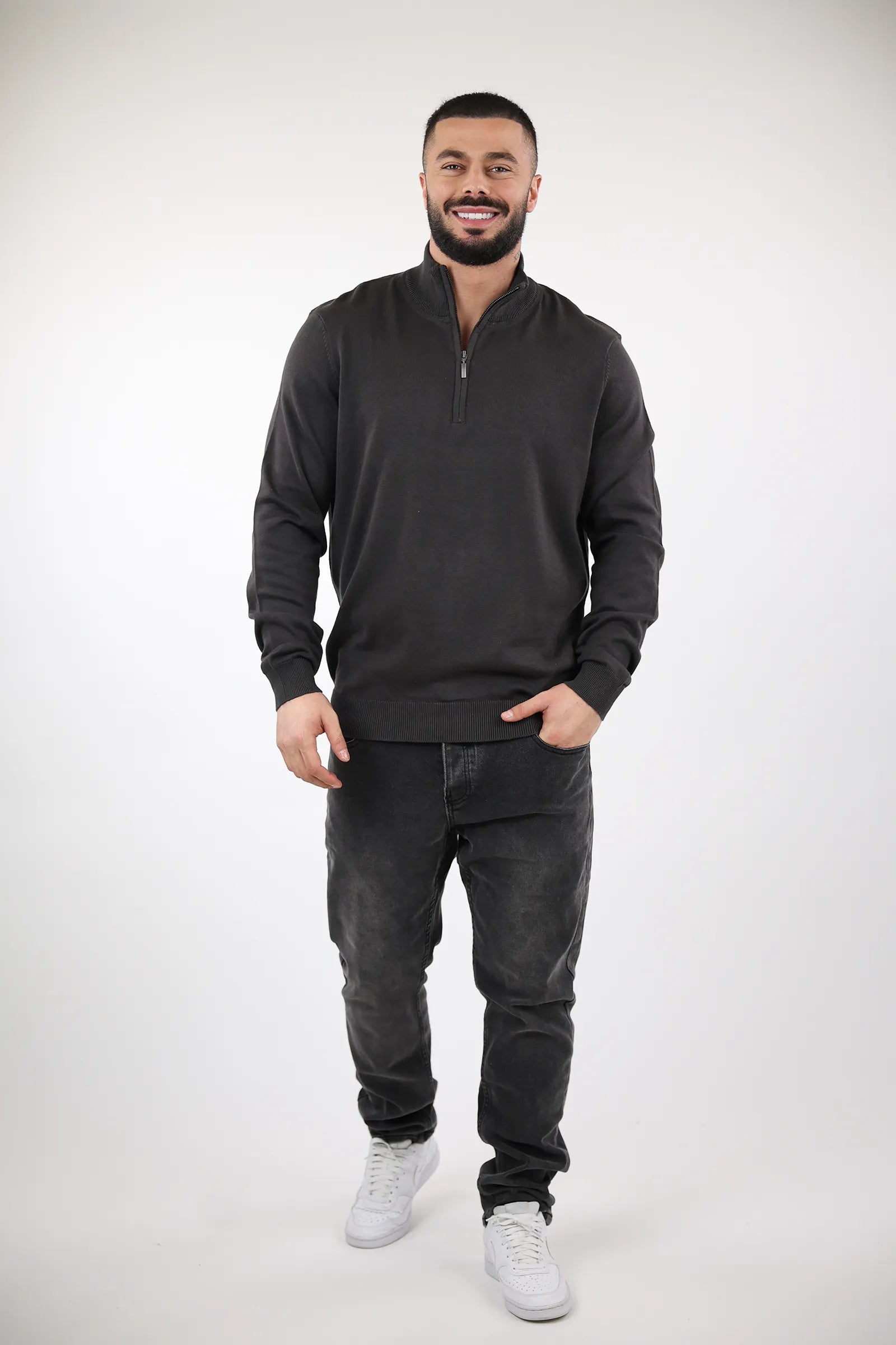 XHEMPER High Neck Zip up