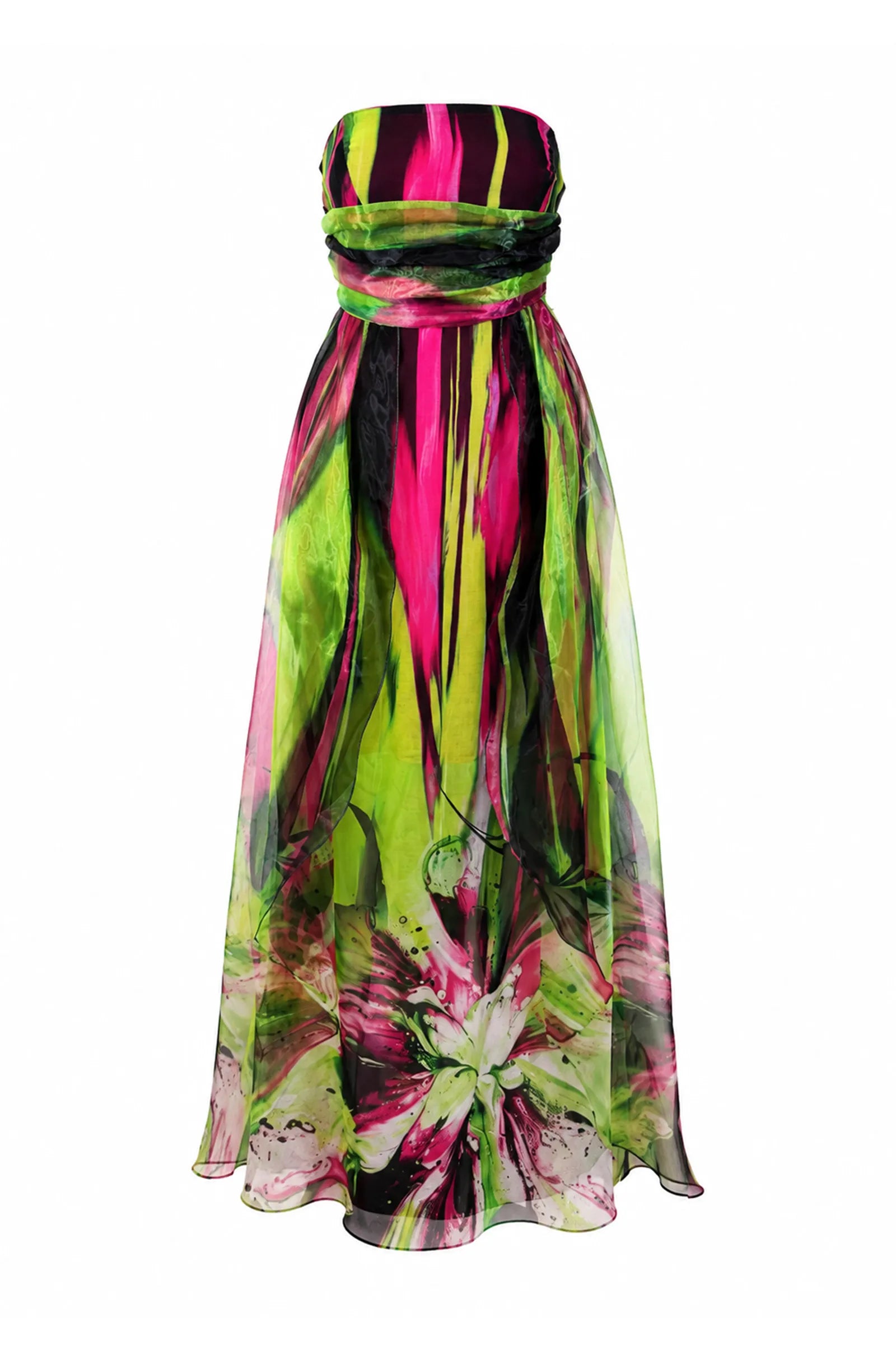 Fustan green flower