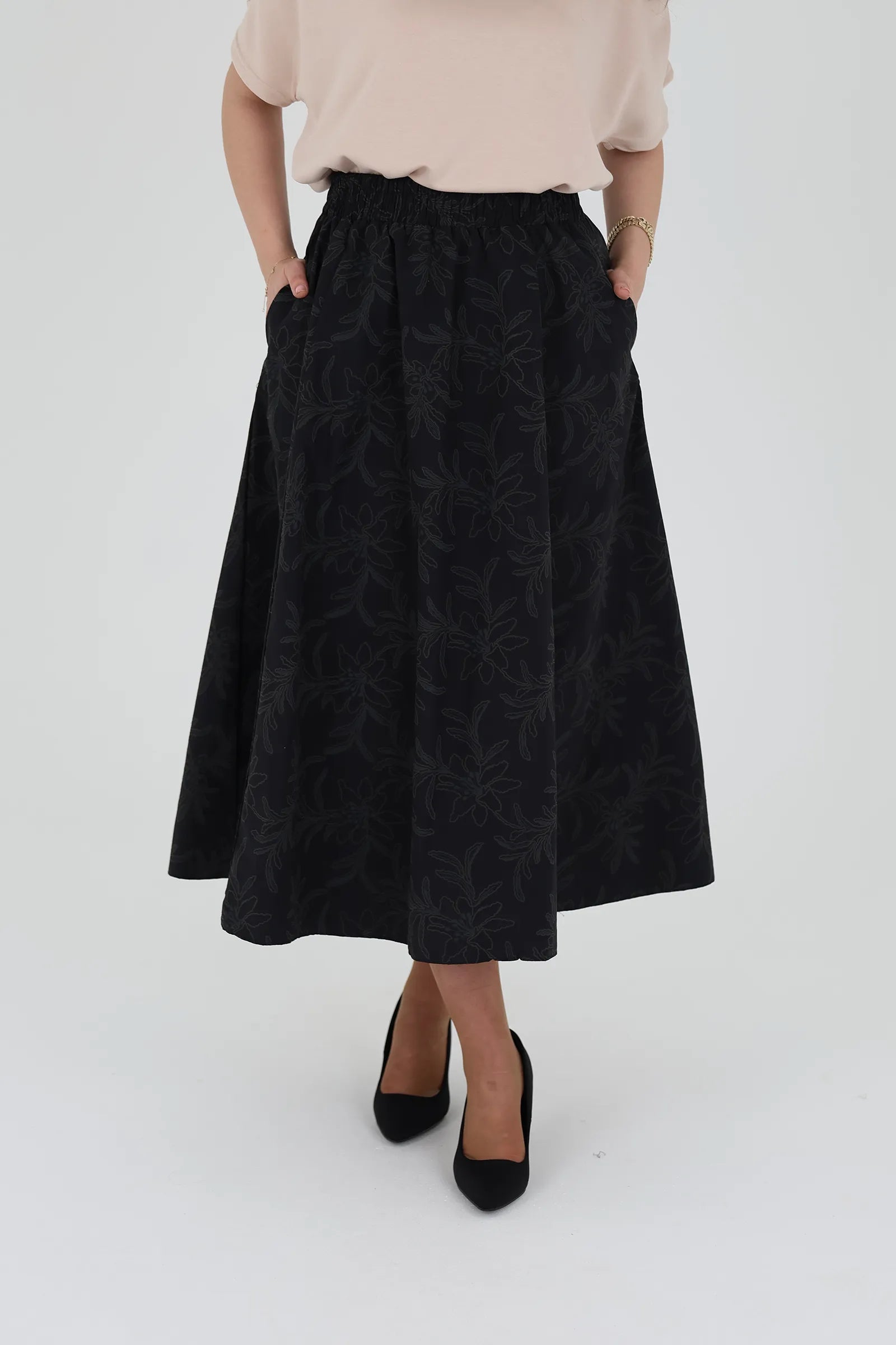Fund floral midi