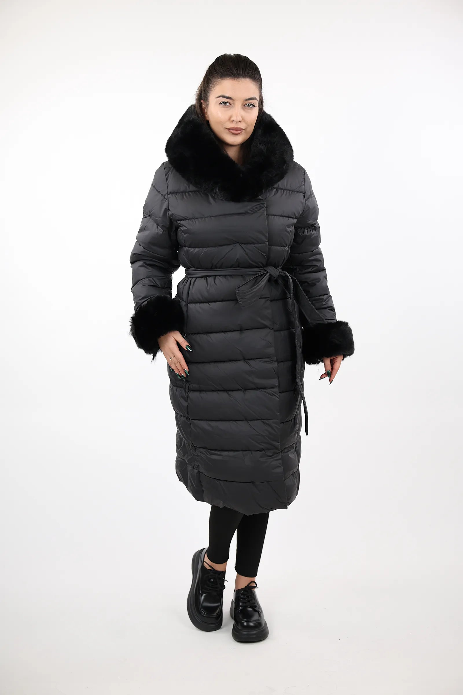 JAKNE Parka with Fur Cuffs