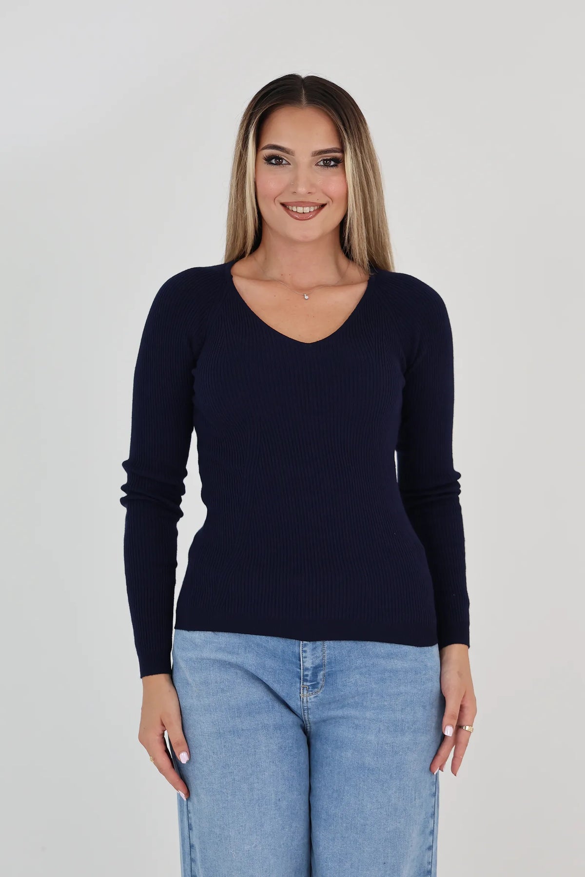Bluze v-neck knit