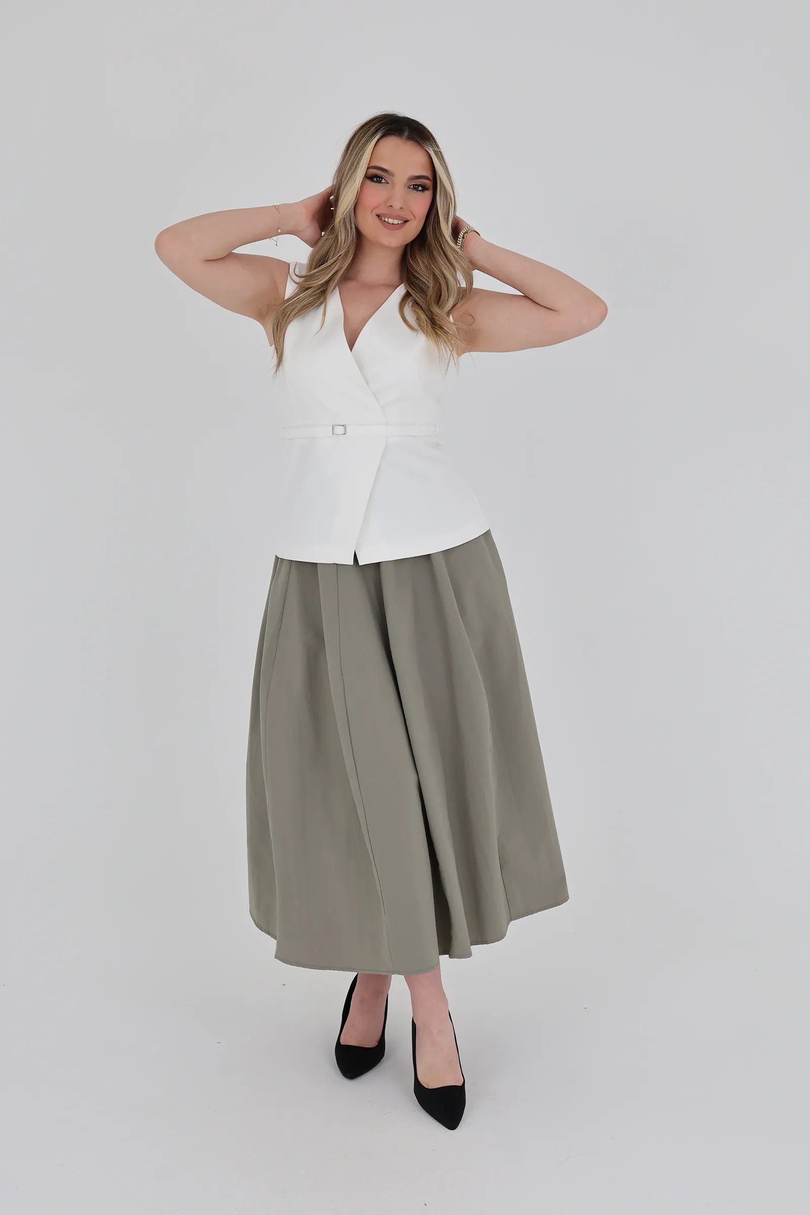 Fund midi circle skirt