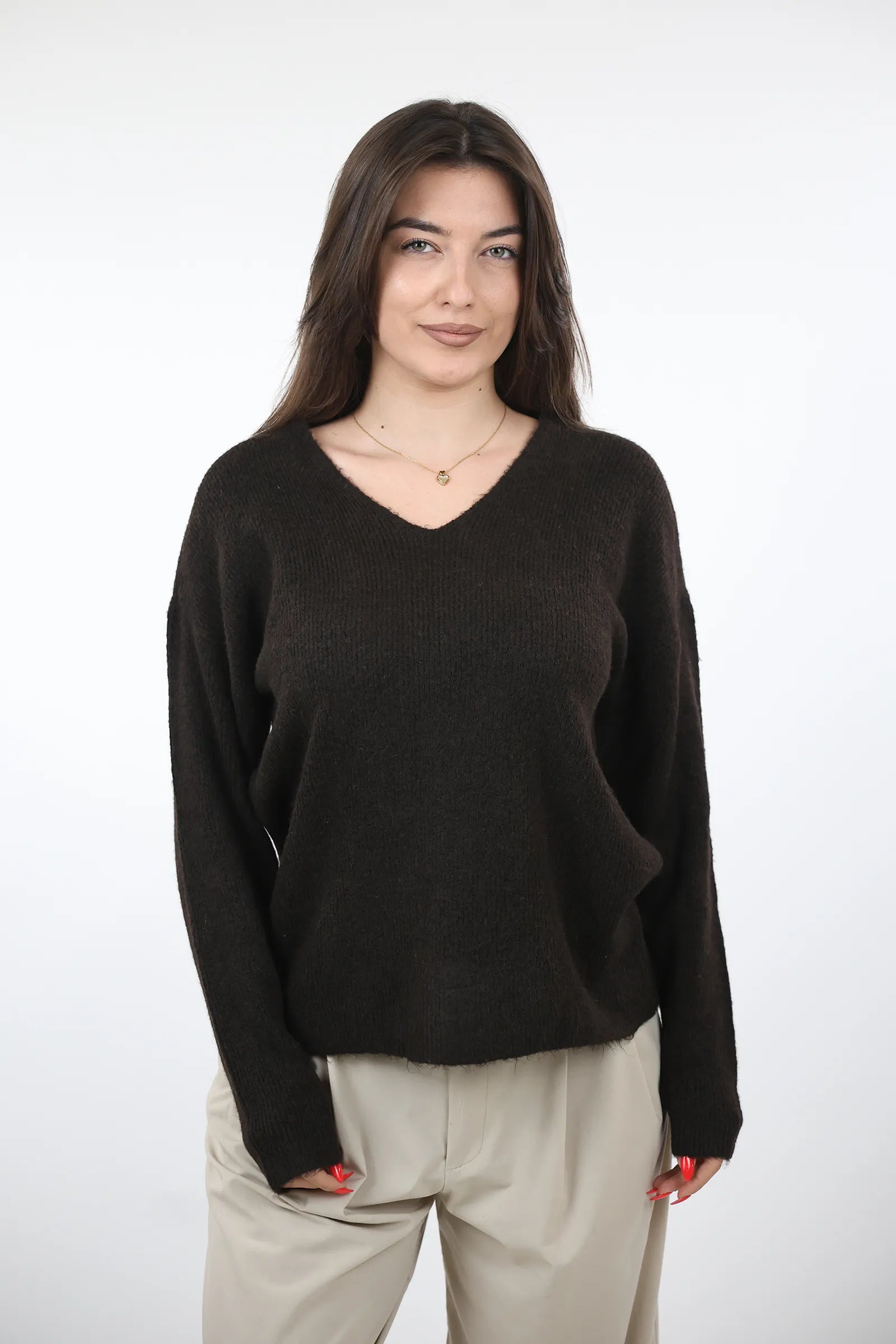 XHEMPER Deep V Knit