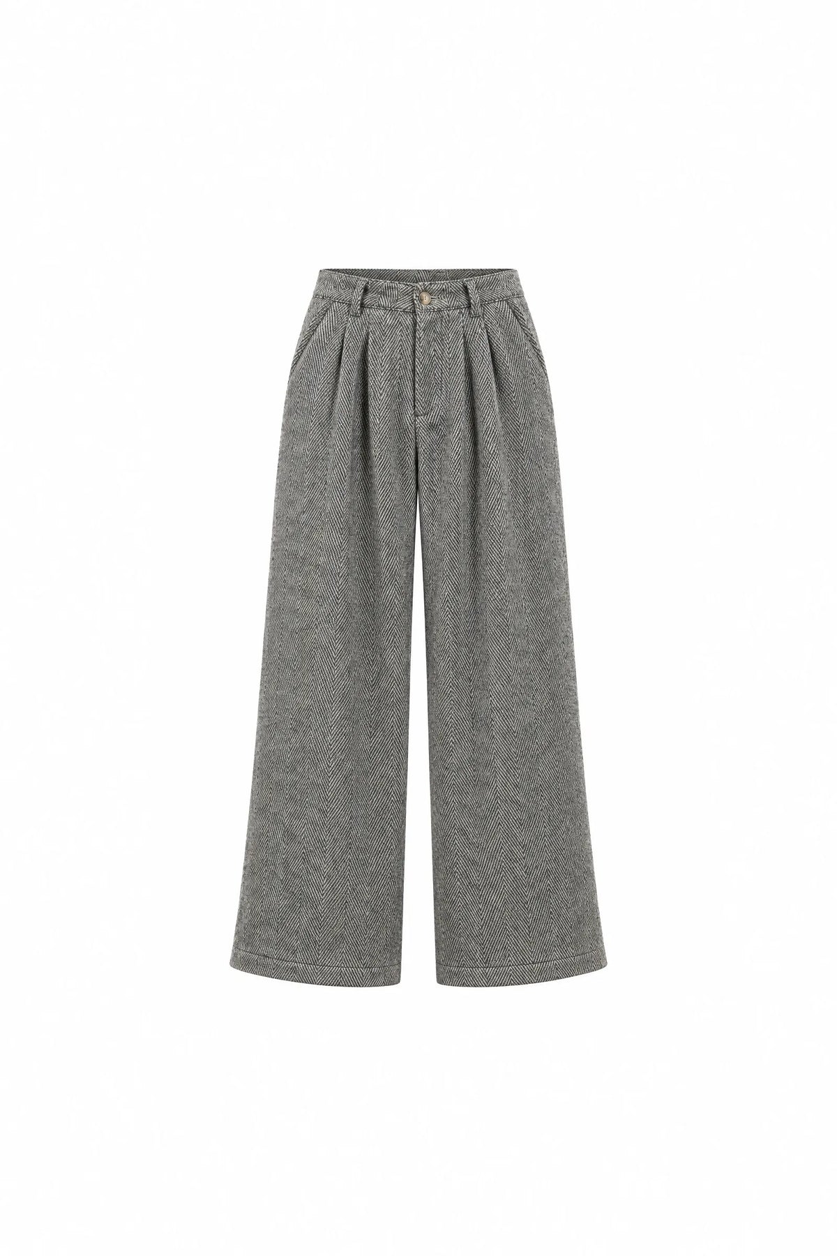 Pantallona herringbone-patterned