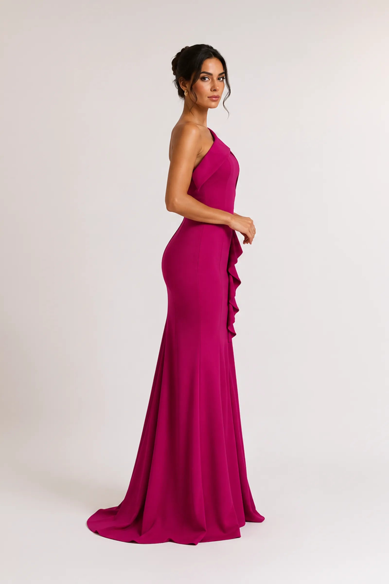 Fustan maxi asymmetric