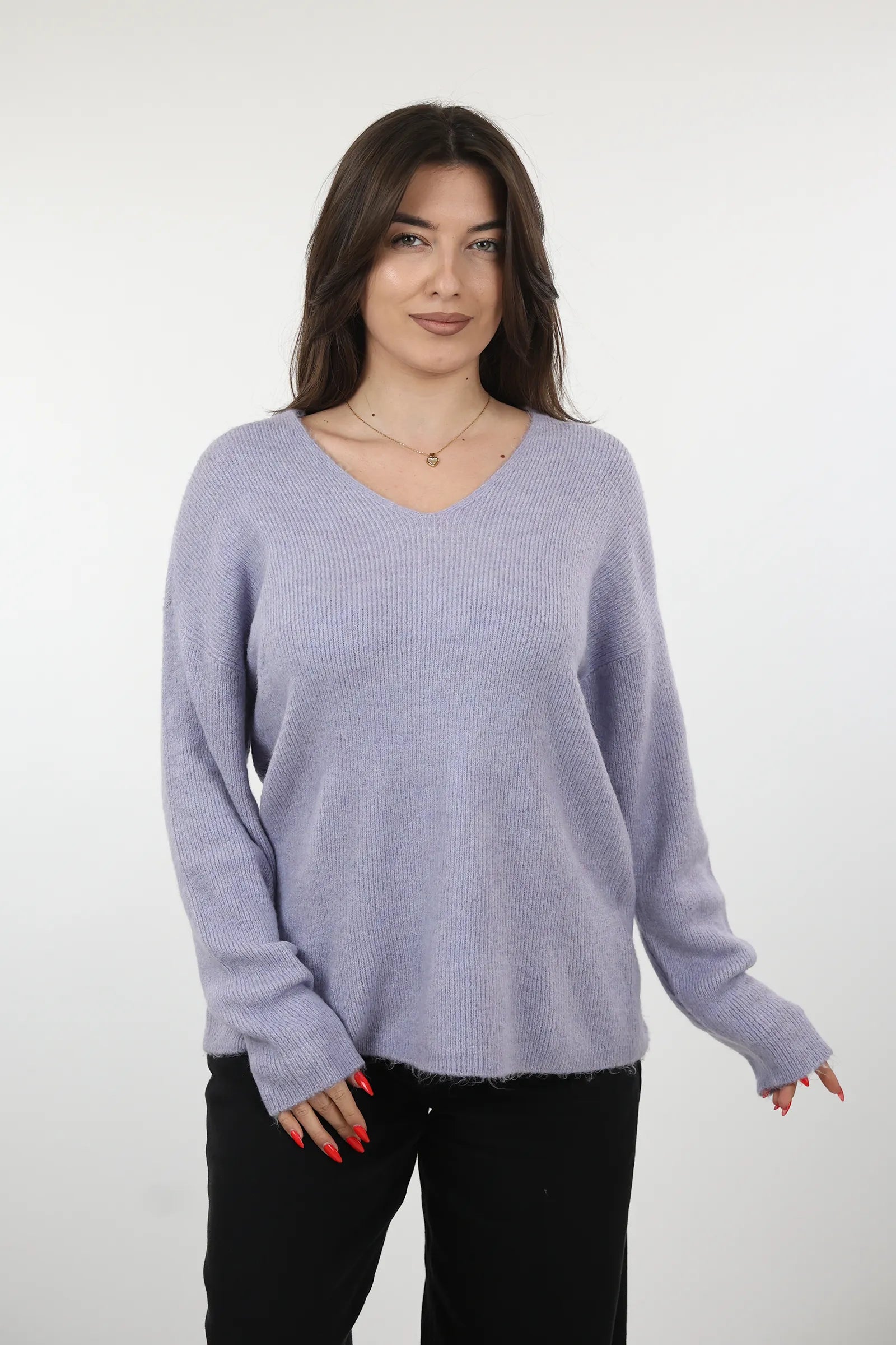 XHEMPER Deep V Knit
