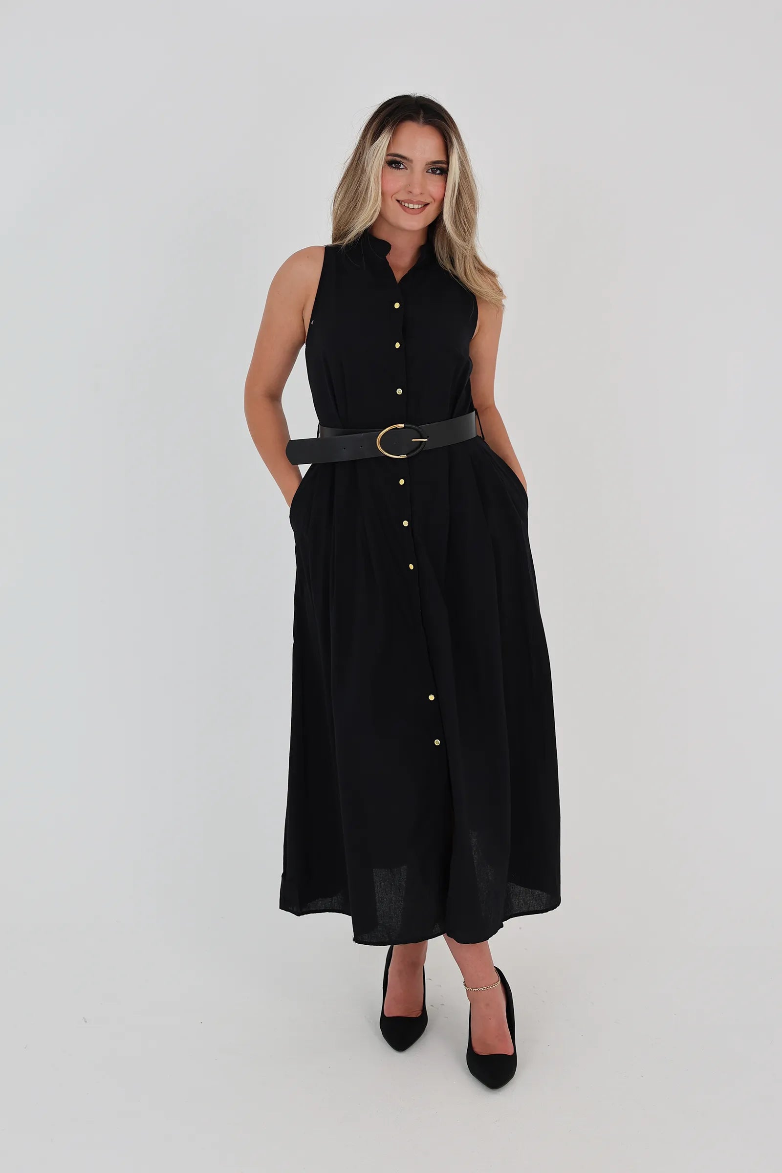 Fustan gold button