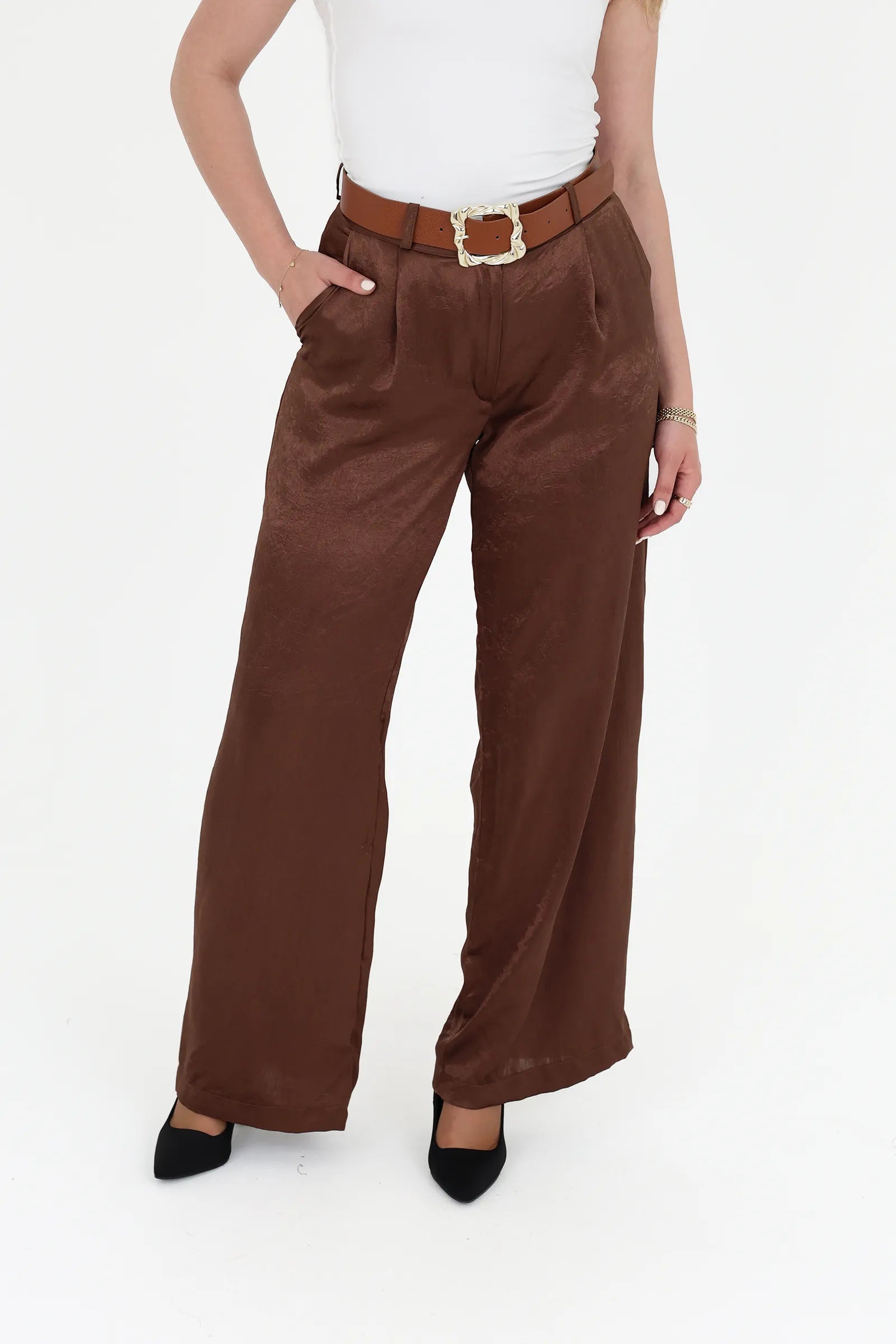 Pantallona elegant high waisted