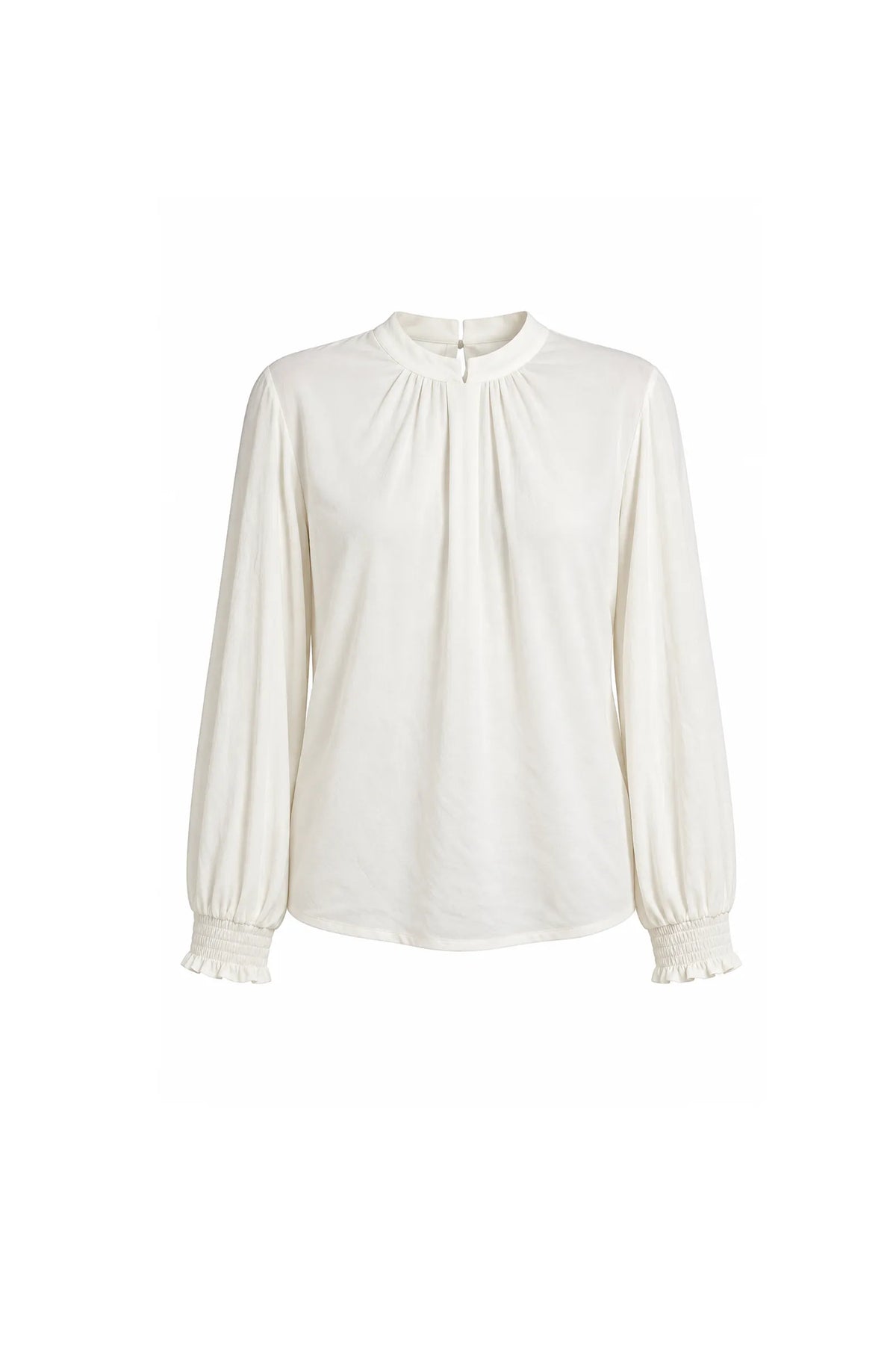 Bluze gathered high neck