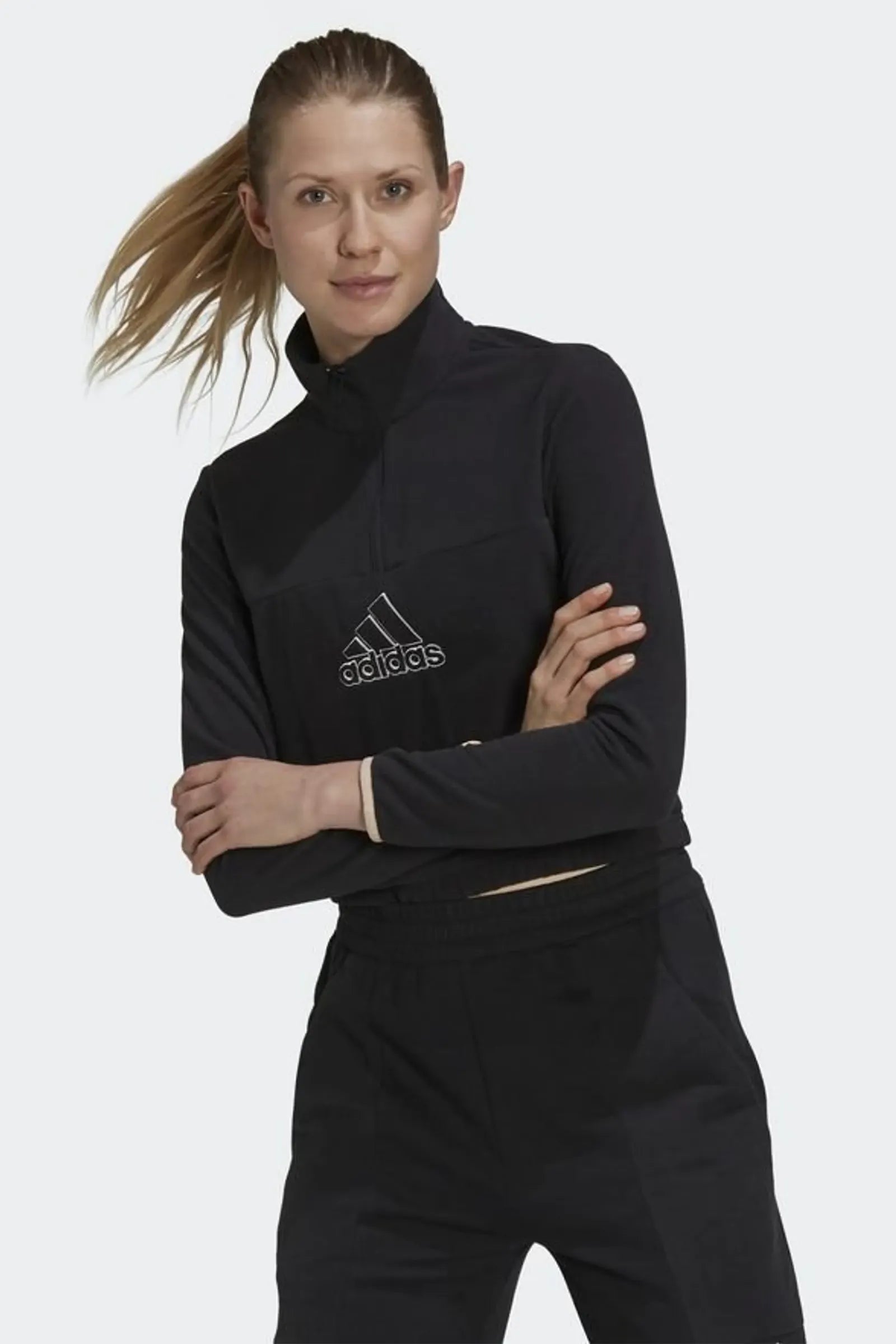 DUKS adidas Brand Love Polar Fleece Embroidered Logo Half-Zip Sweatshirt GS1356