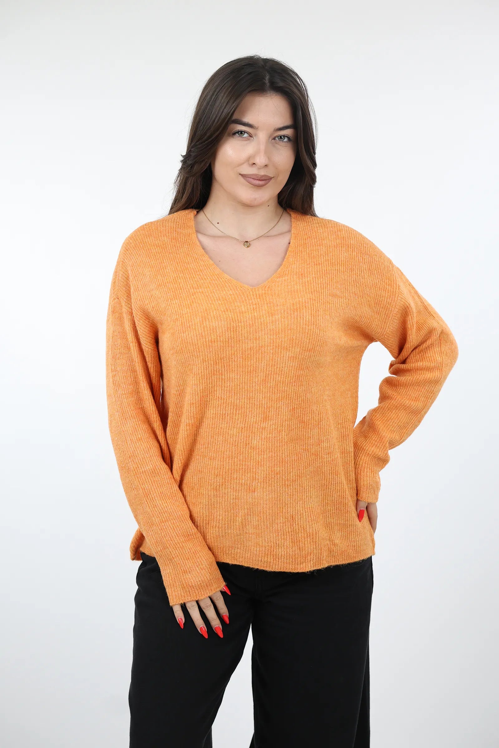 XHEMPER Deep V Knit