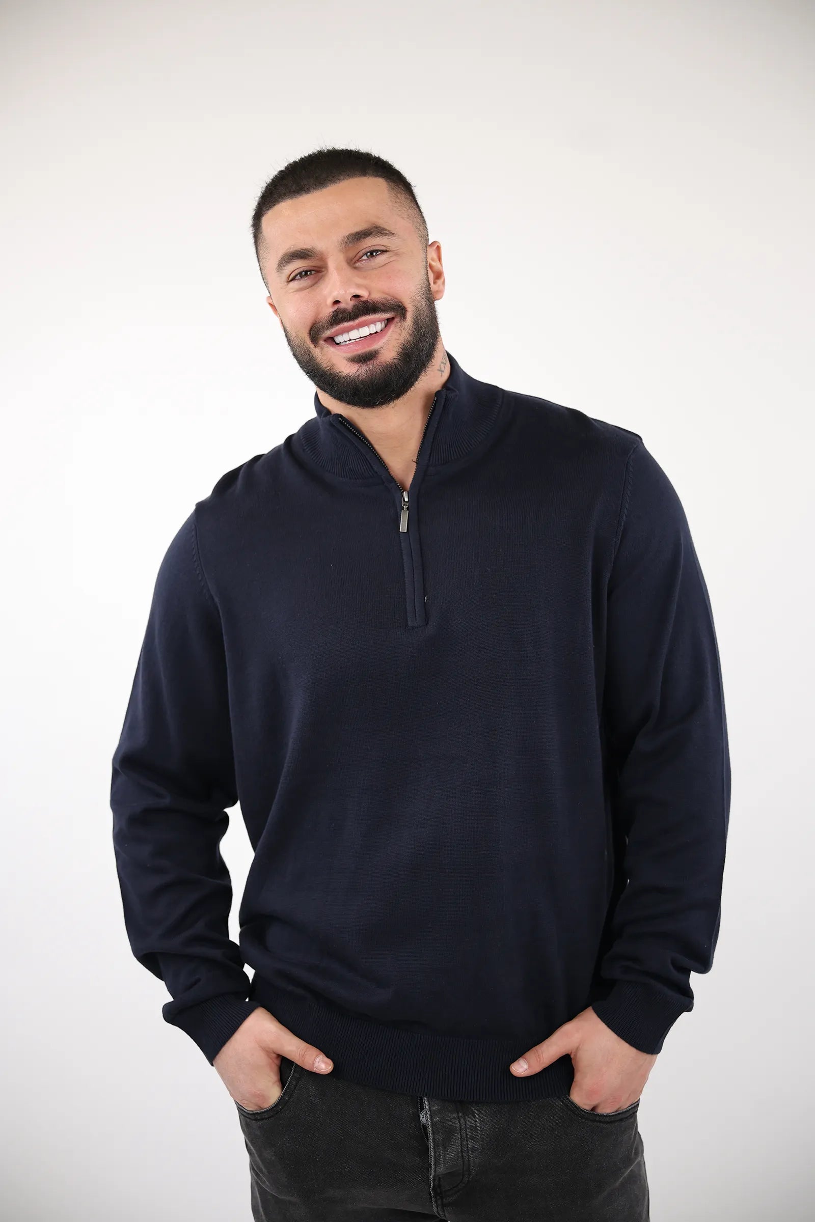 XHEMPER High Neck Zip up