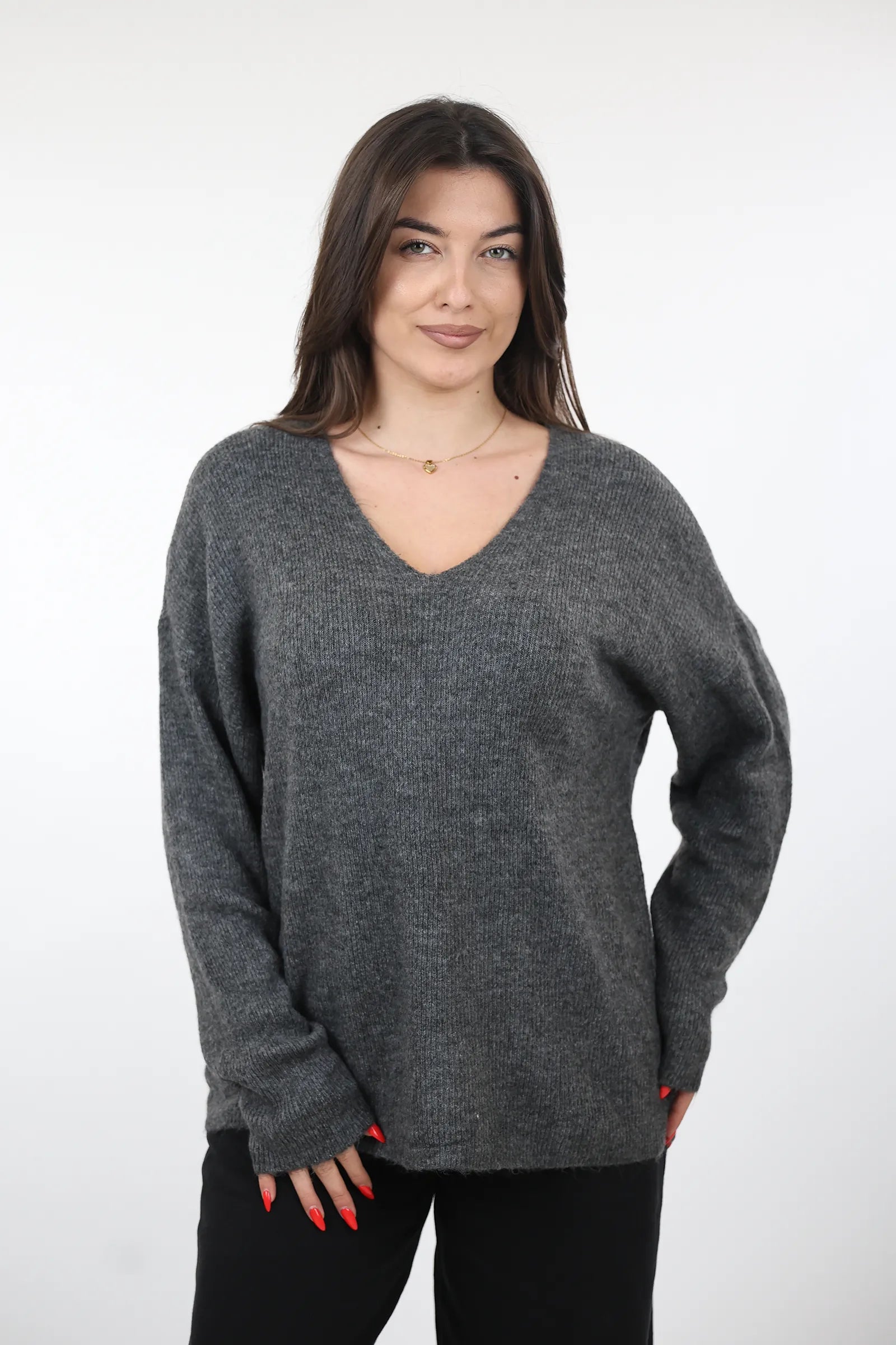 XHEMPER Deep V Knit