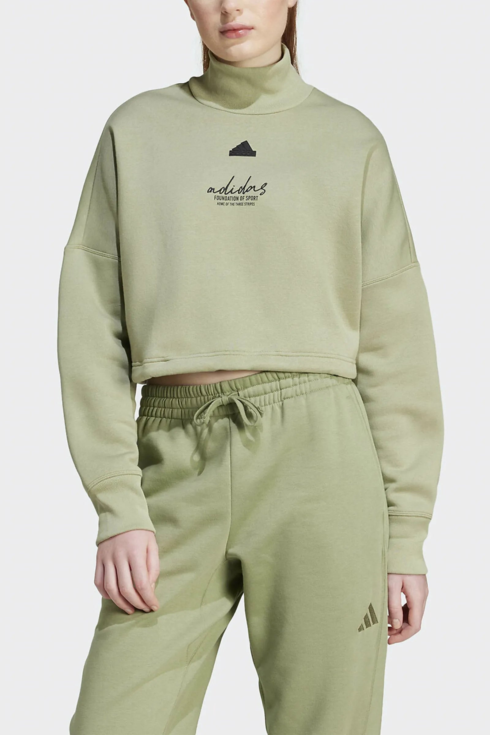 DUKS Adidas Signature Graphic Long Sleeve T-Shirt JE3899 Green Loose Fit