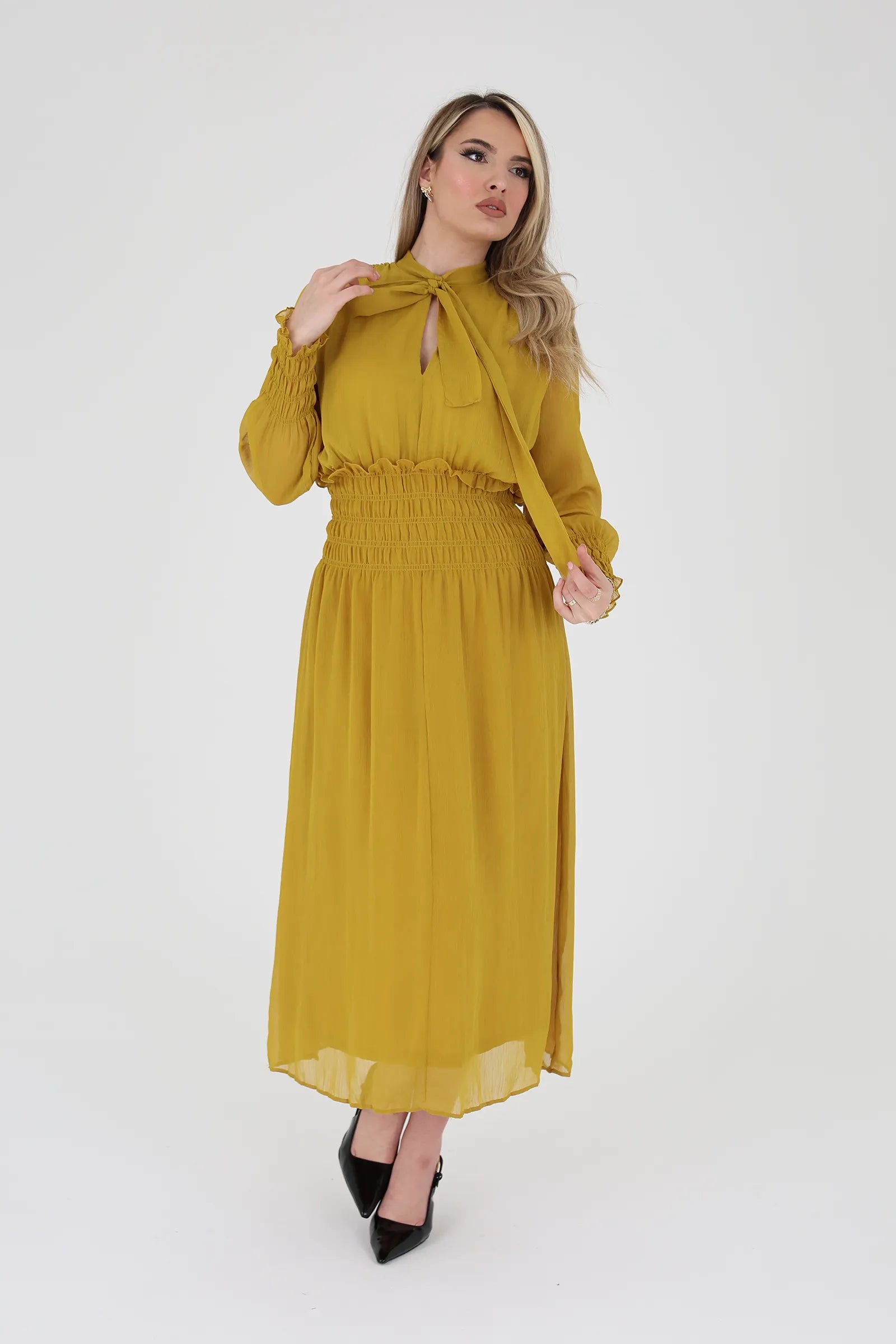 Fustan mustard