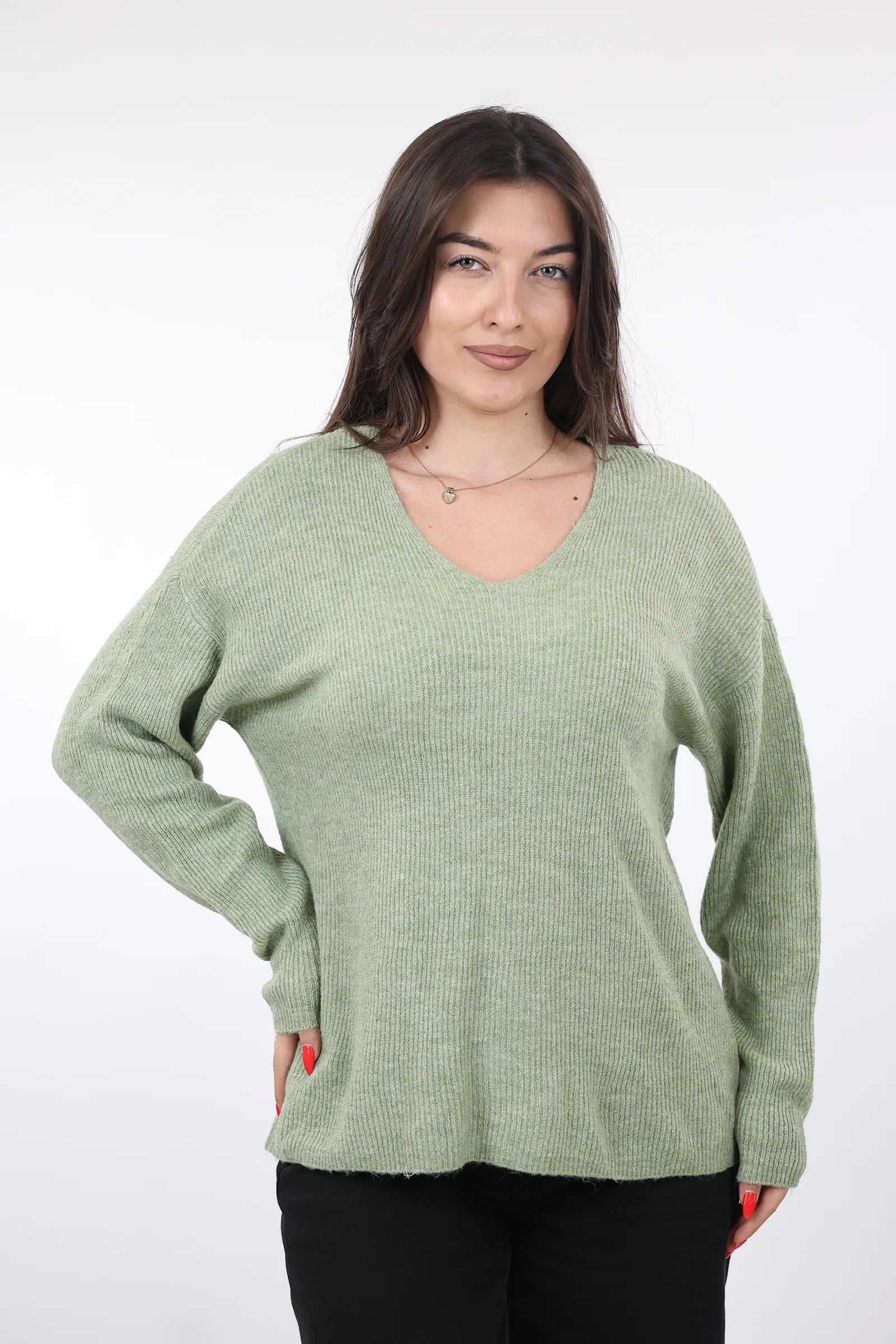 XHEMPER Deep V Knit