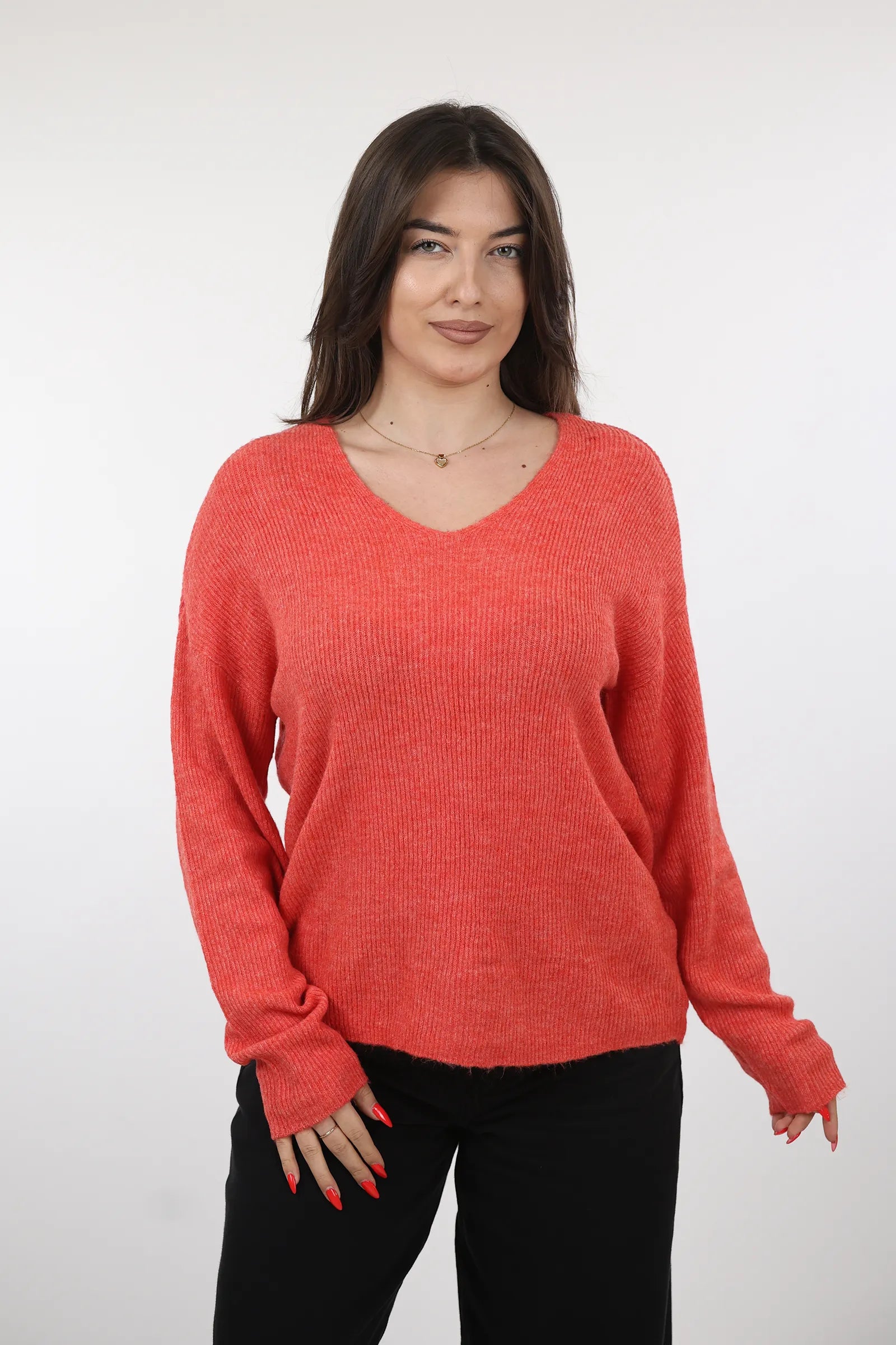 XHEMPER Deep V Knit