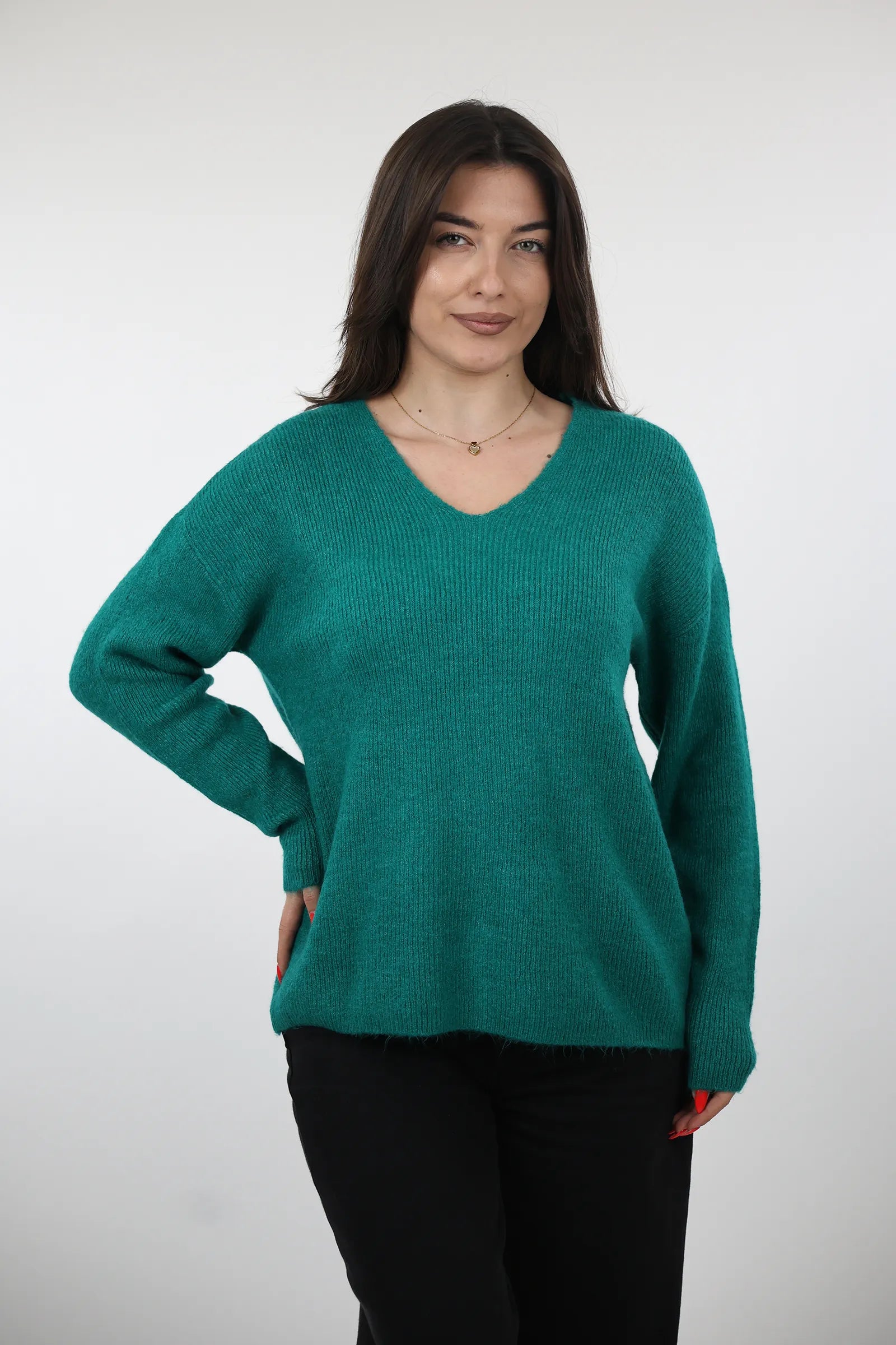 XHEMPER Deep V Knit