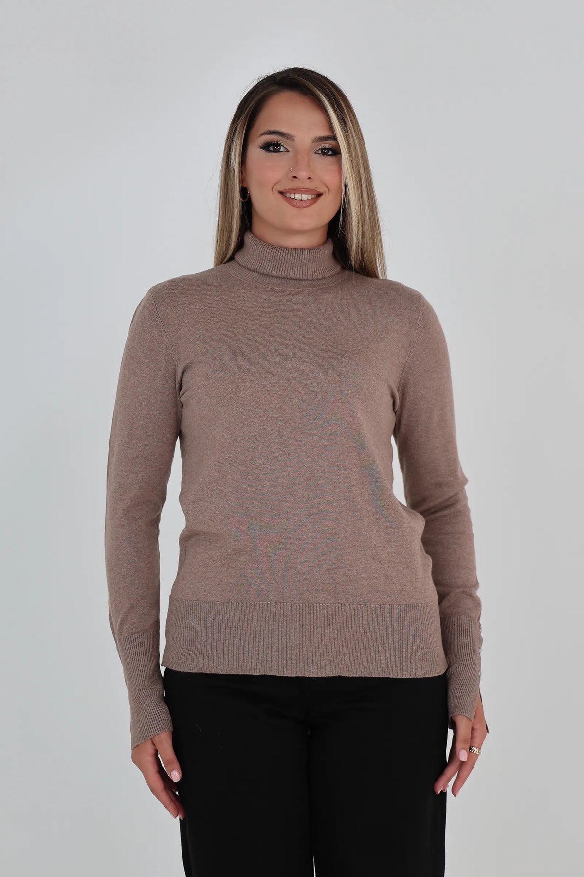 Rrollke mock neck top