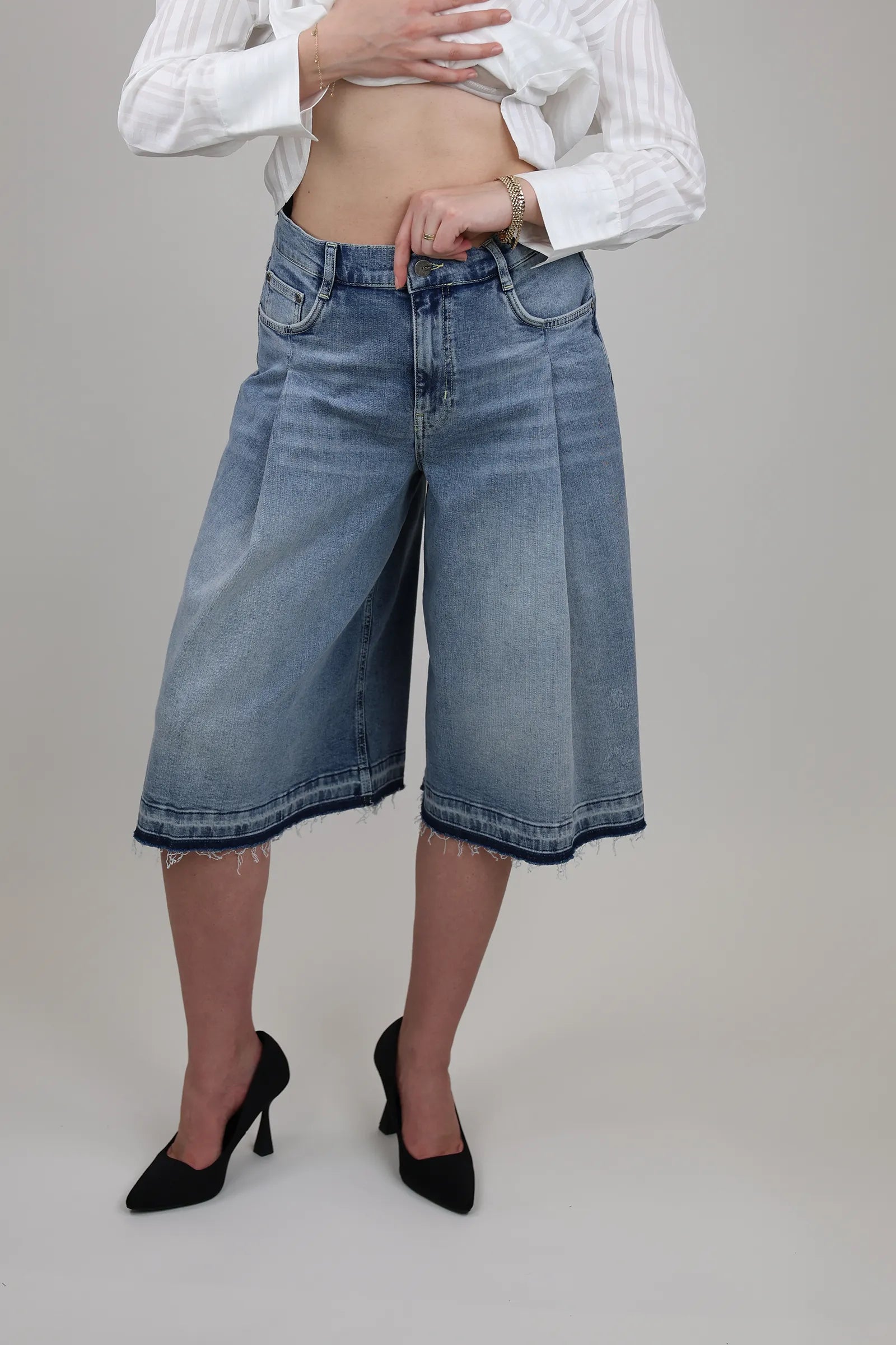 Farmerka bermuda denim