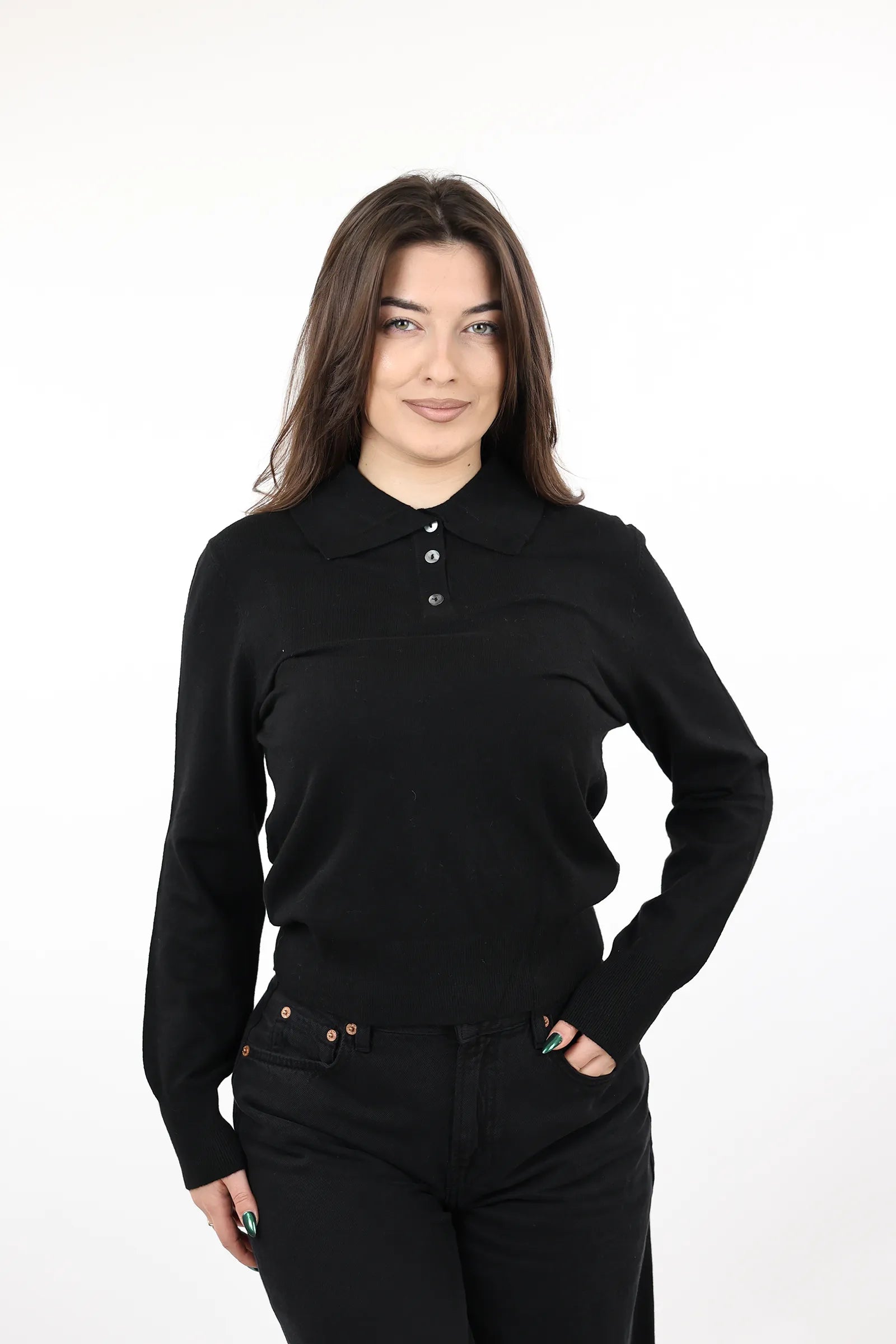 XHEMPER Knit Polo Top