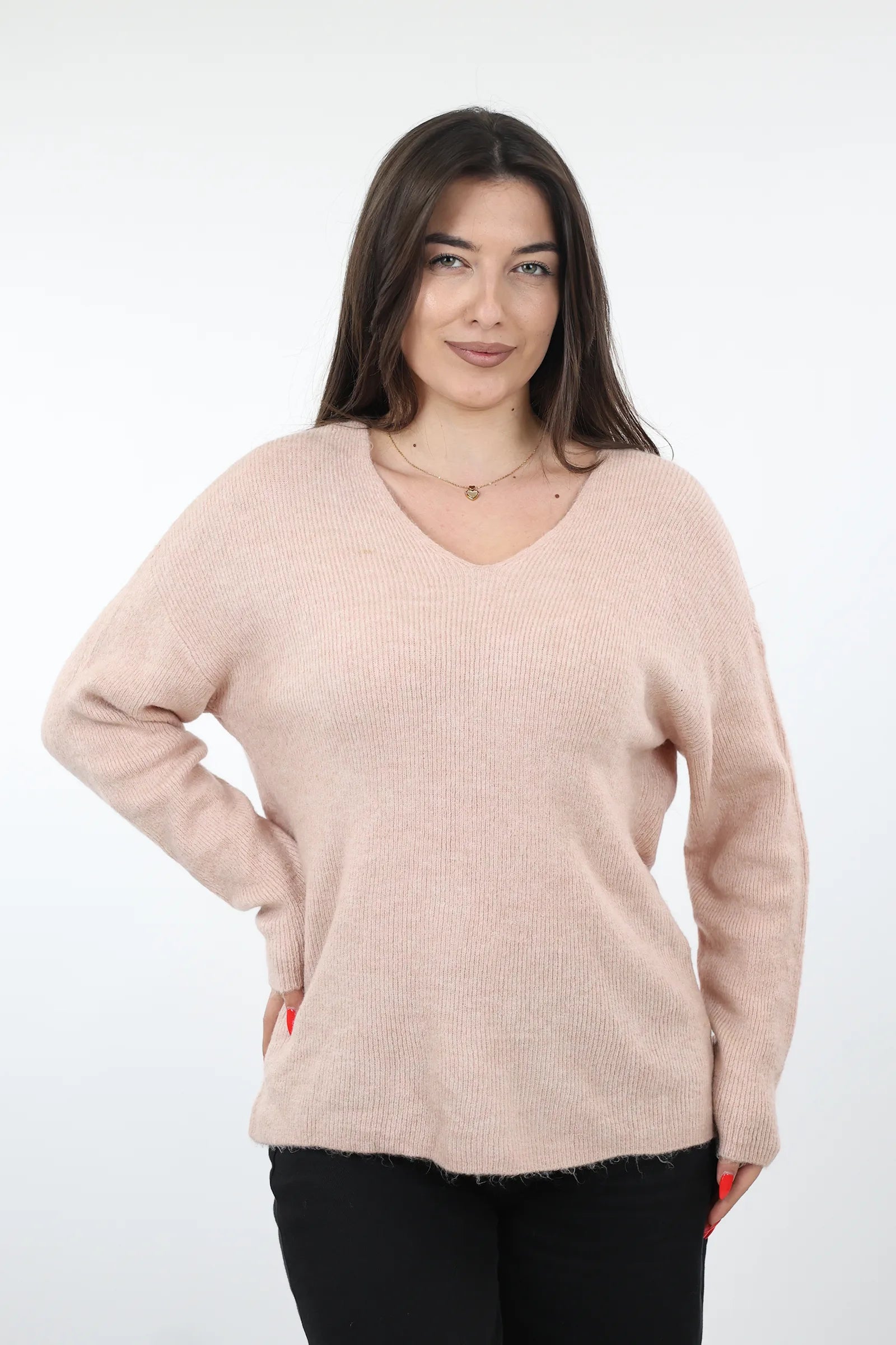 XHEMPER Deep V Knit