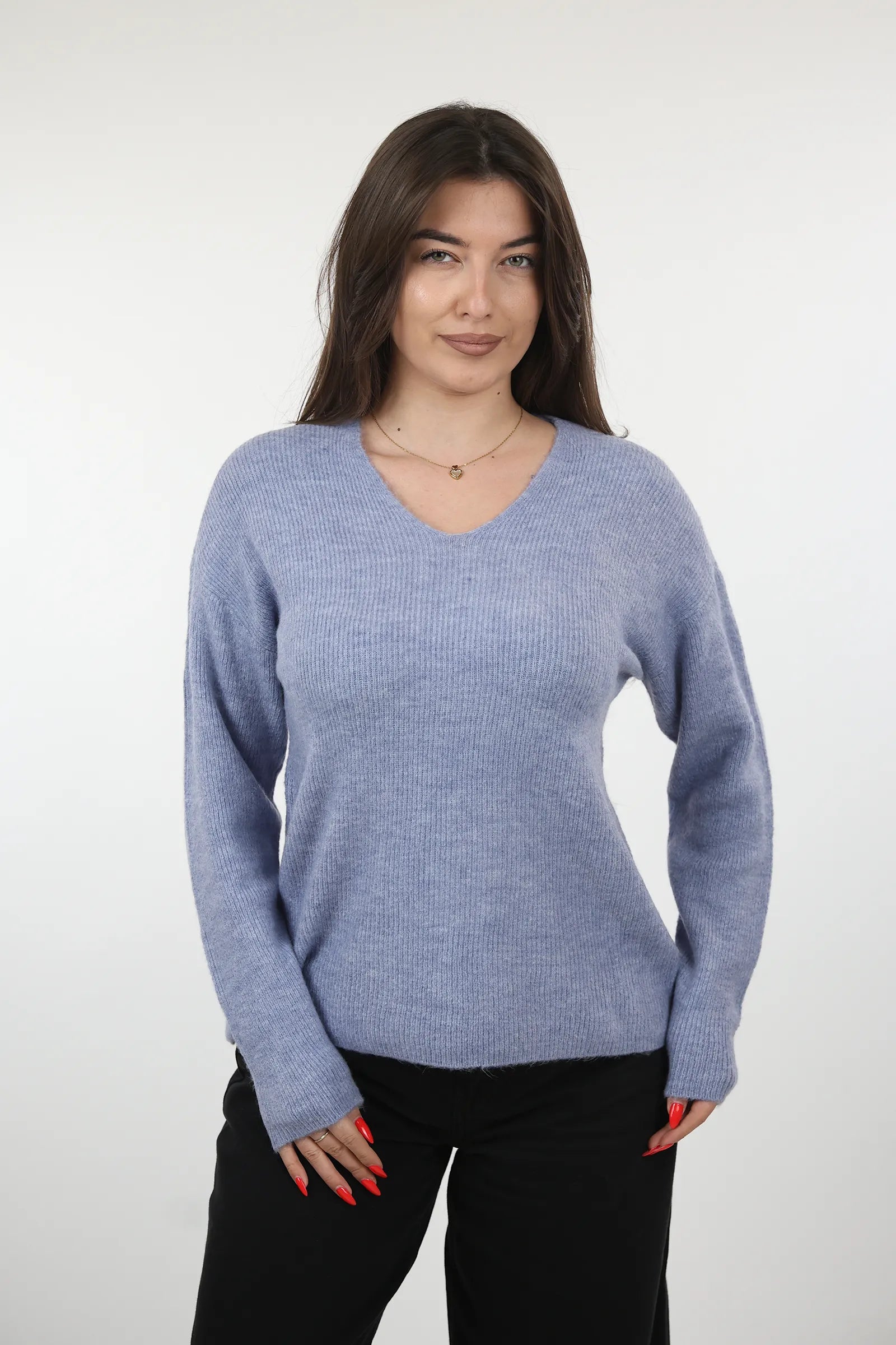 XHEMPER Deep V Knit