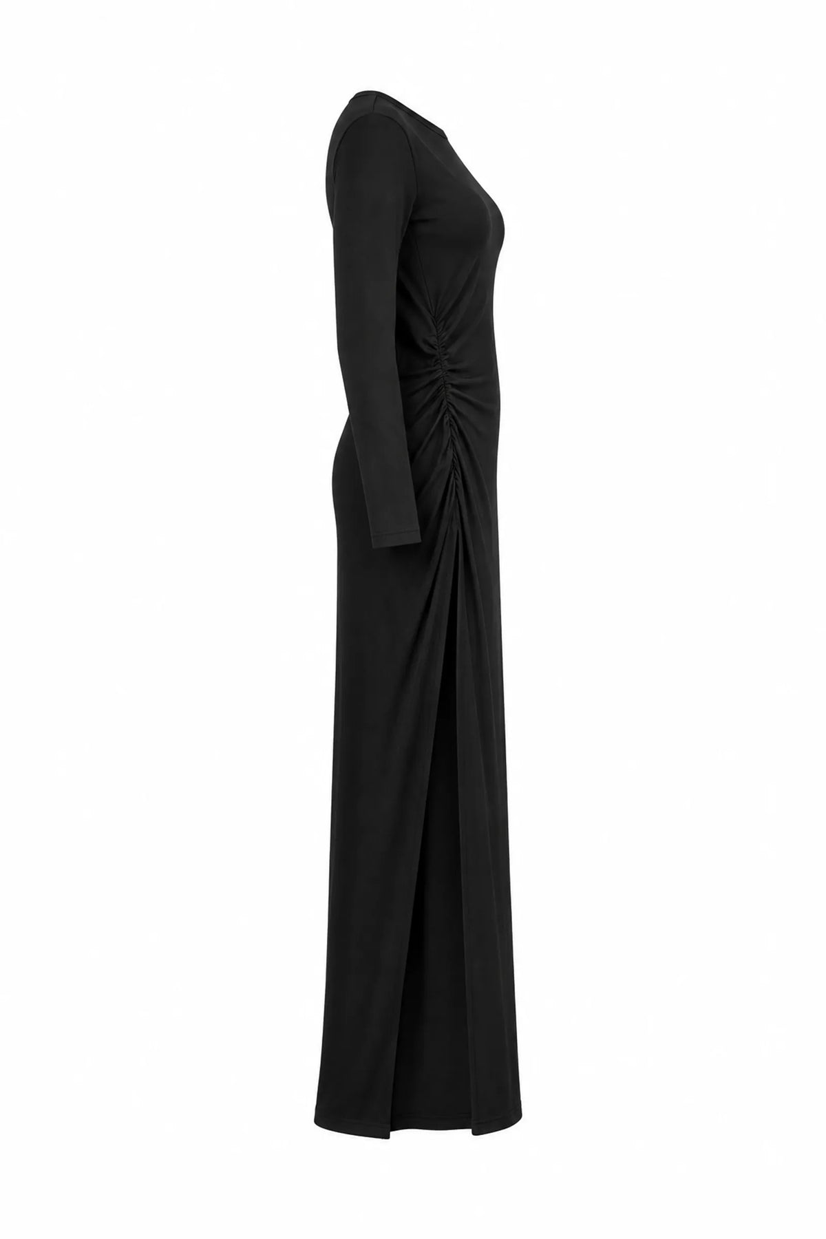 Fustan ruched side slit
