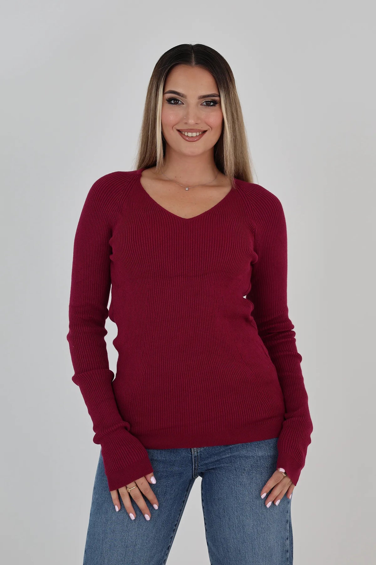 Bluze v-neck knit