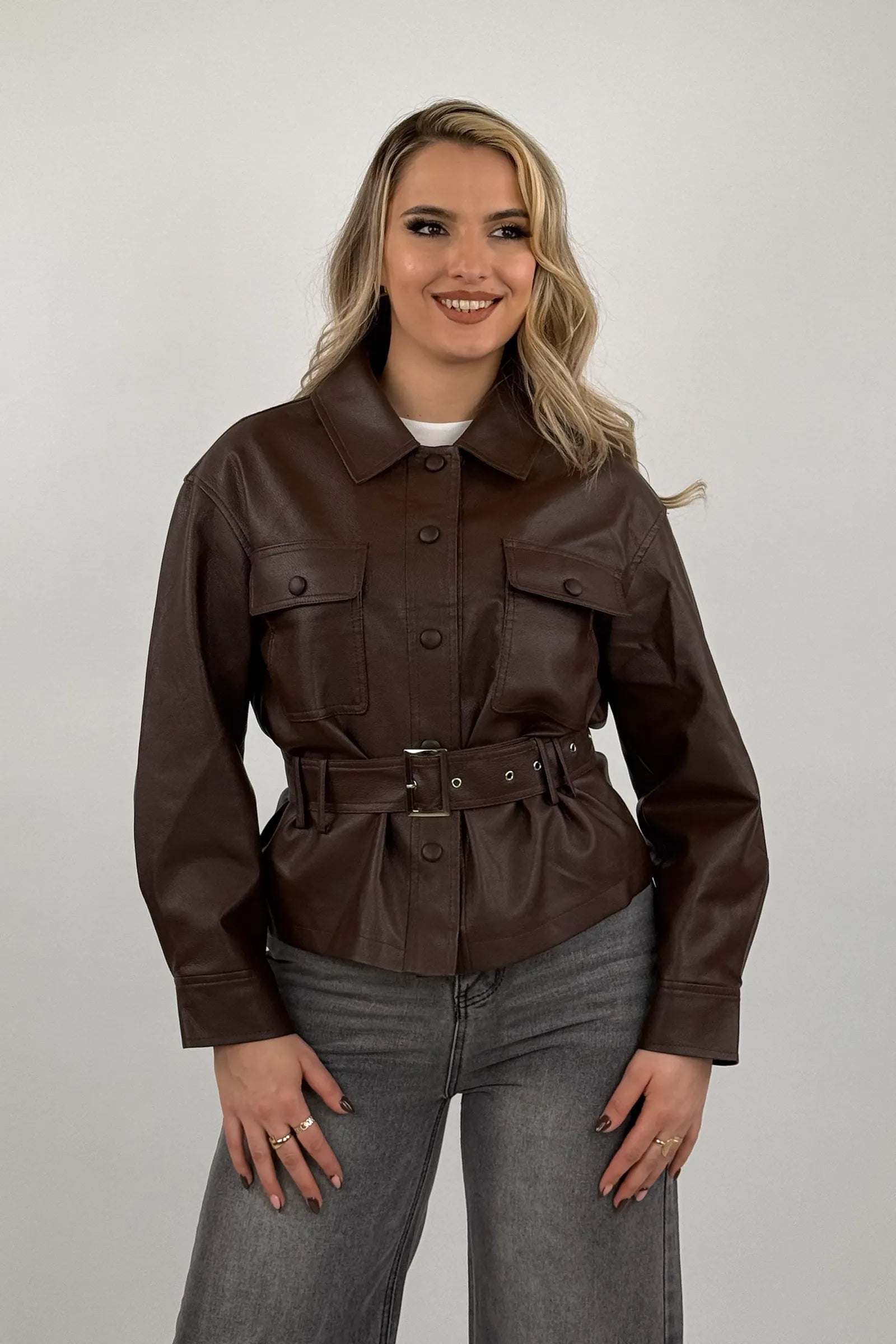 Jakne leather overshirt