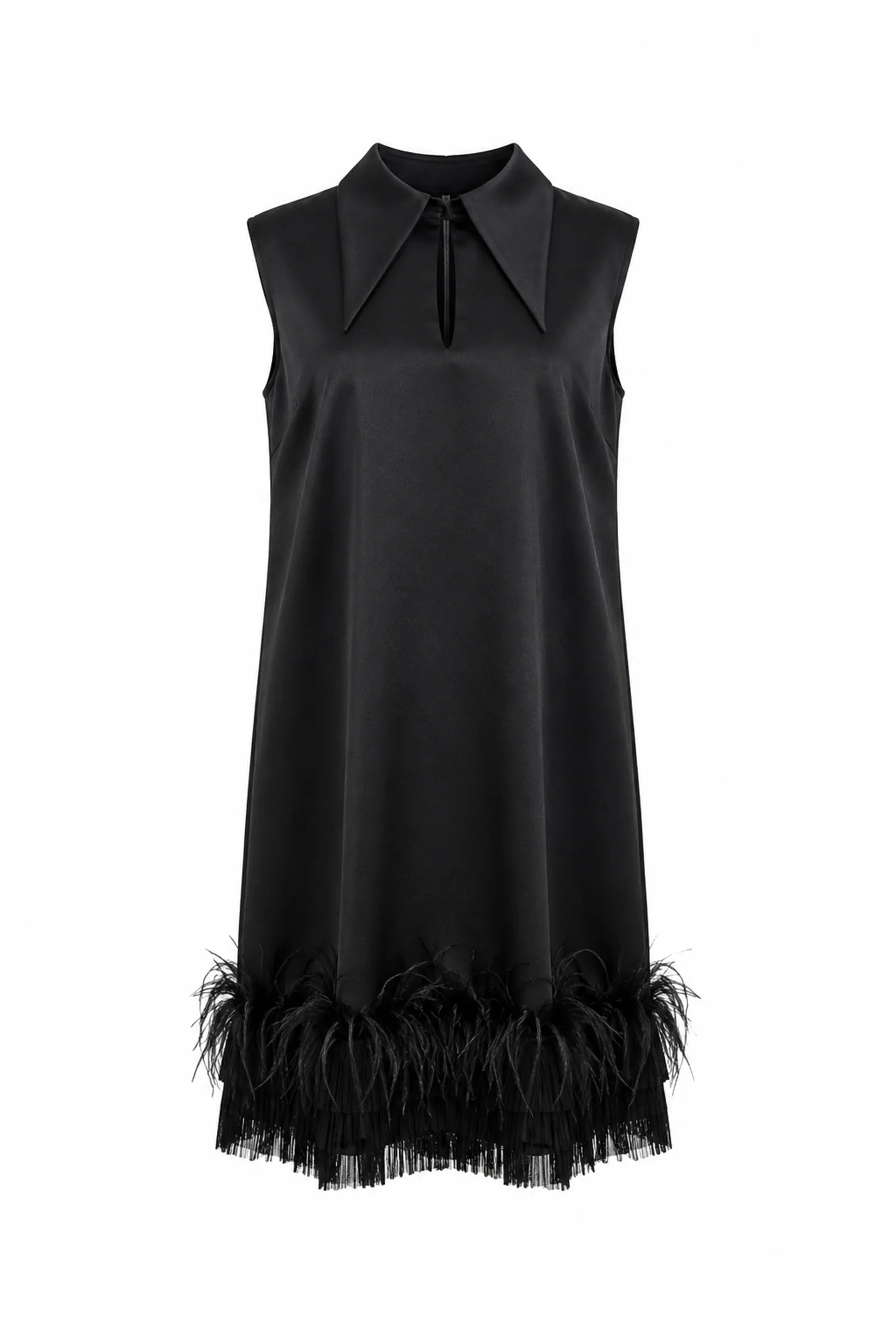 Fustan satin fringe