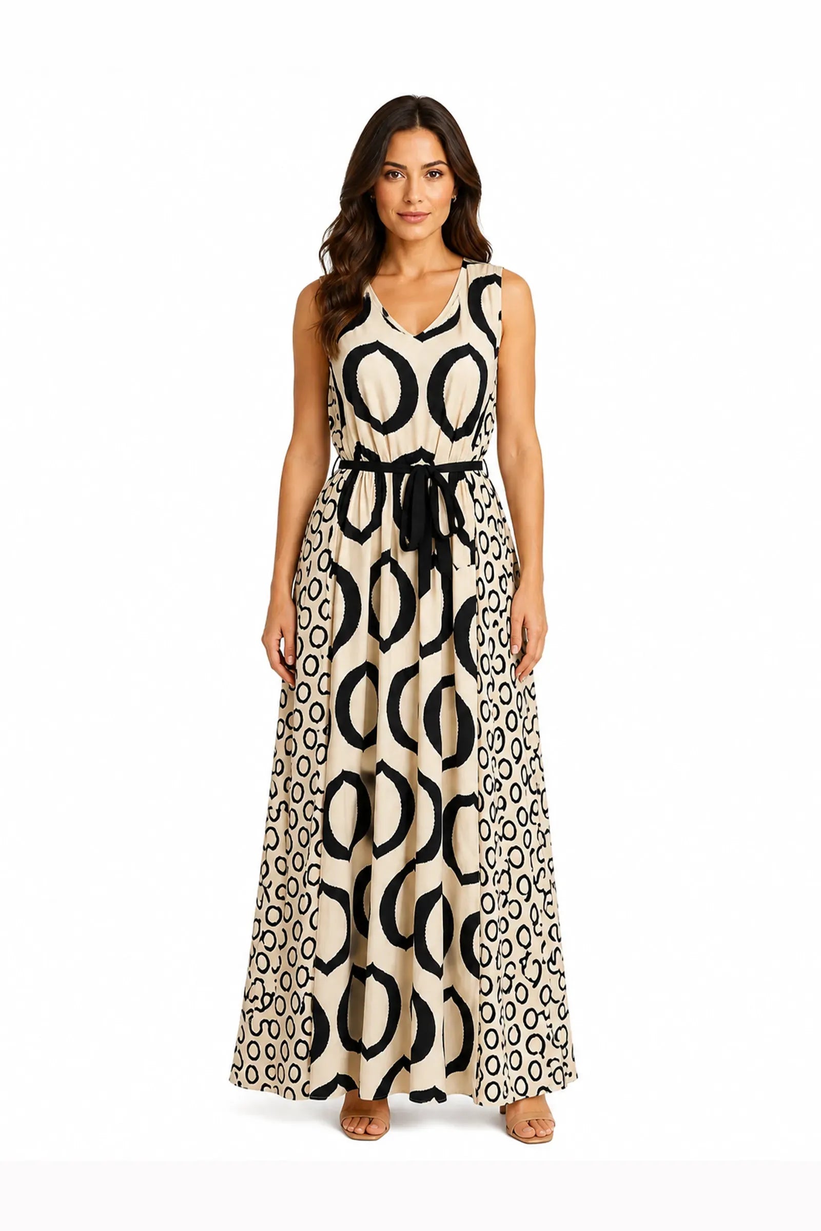 Fustan maxi geometric
