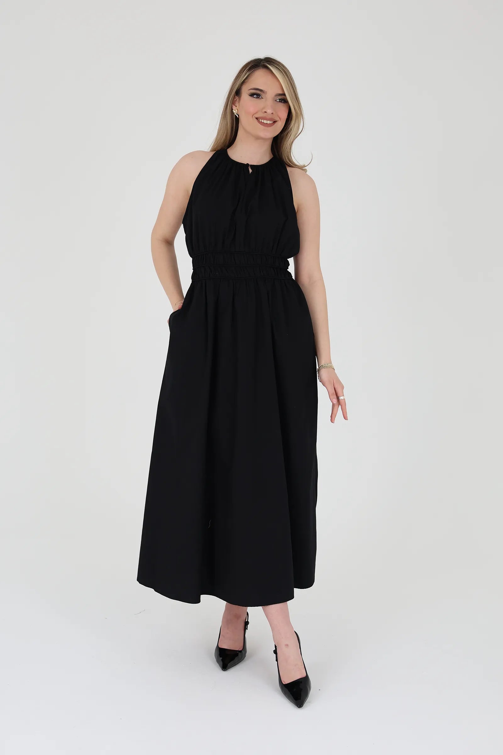 Fustan gathered waist