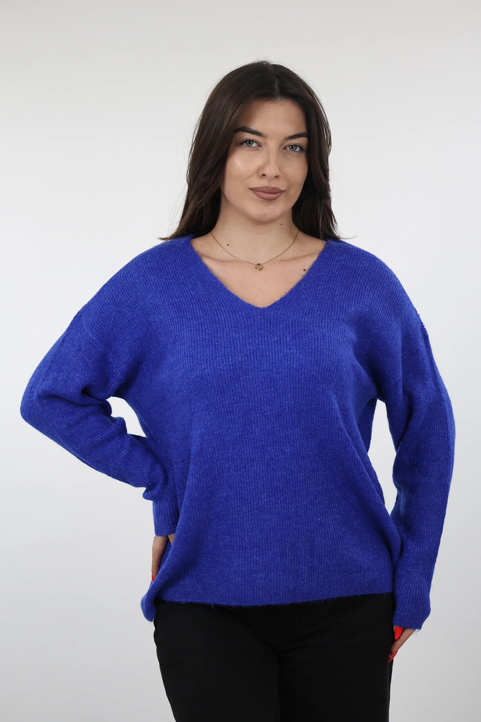 XHEMPER Deep V Knit