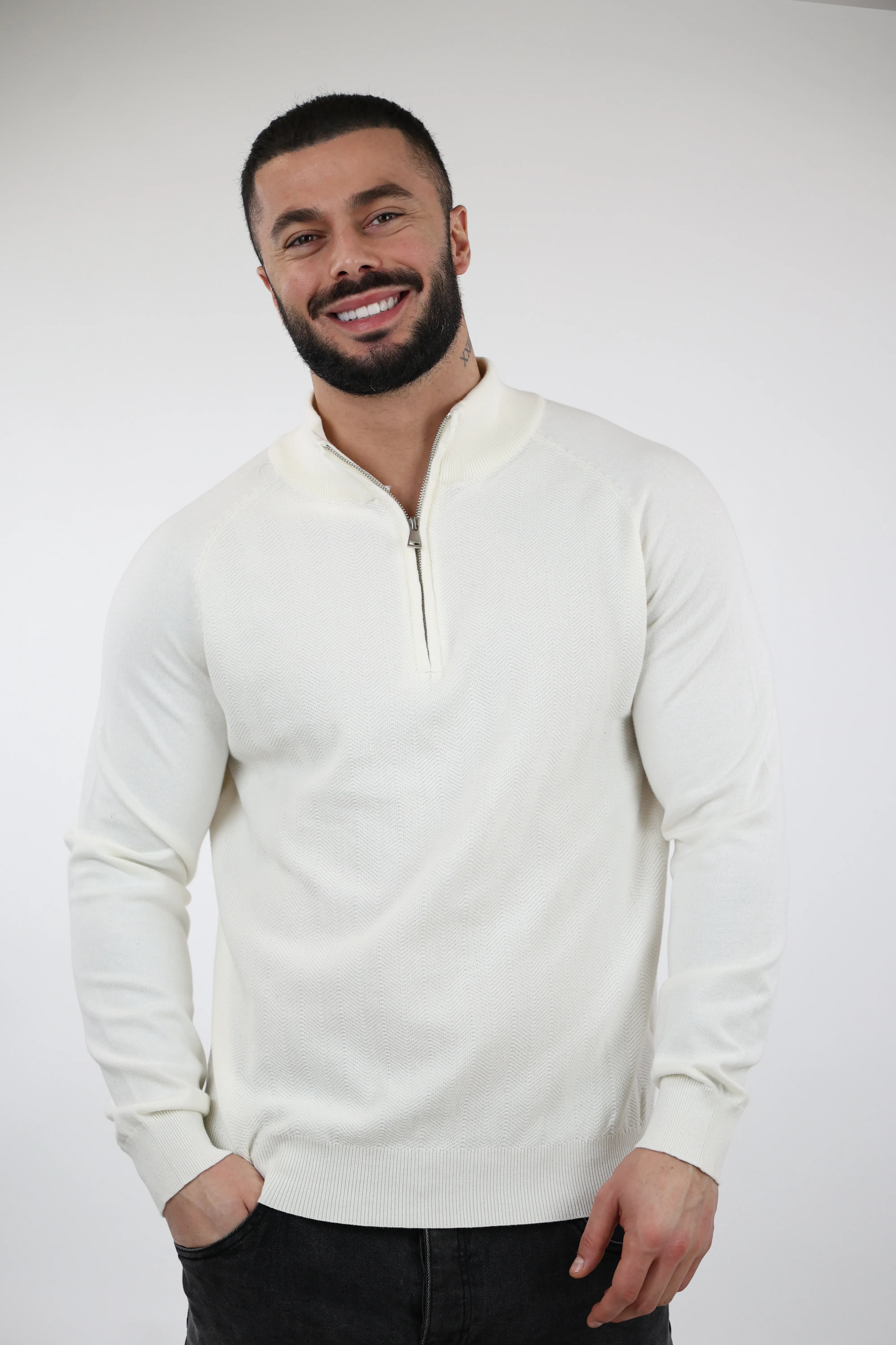 XHEMPER zip top knit