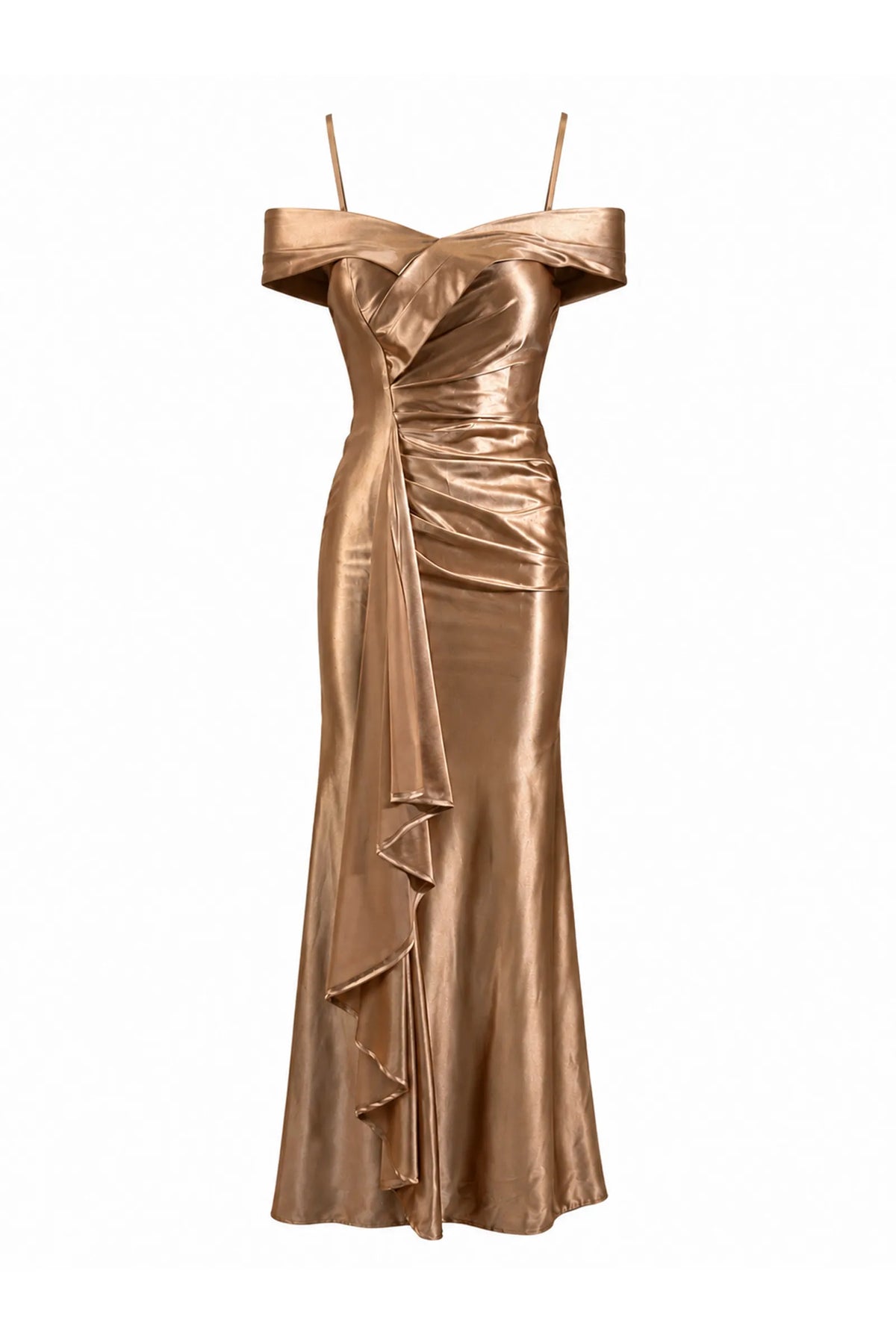 Fustan satin drapped