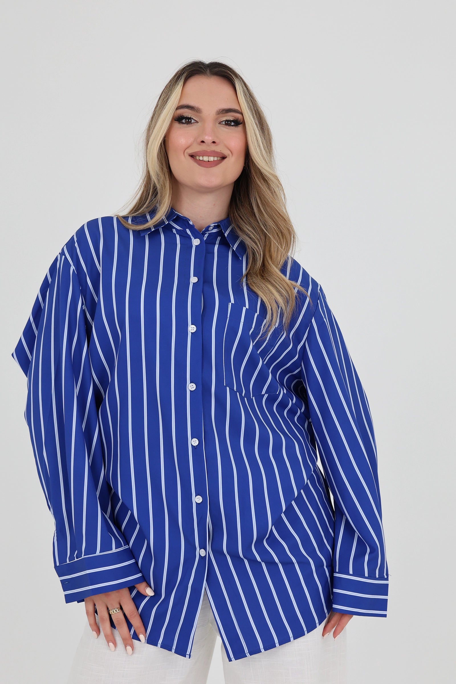 Kemishe oversized blue stripe