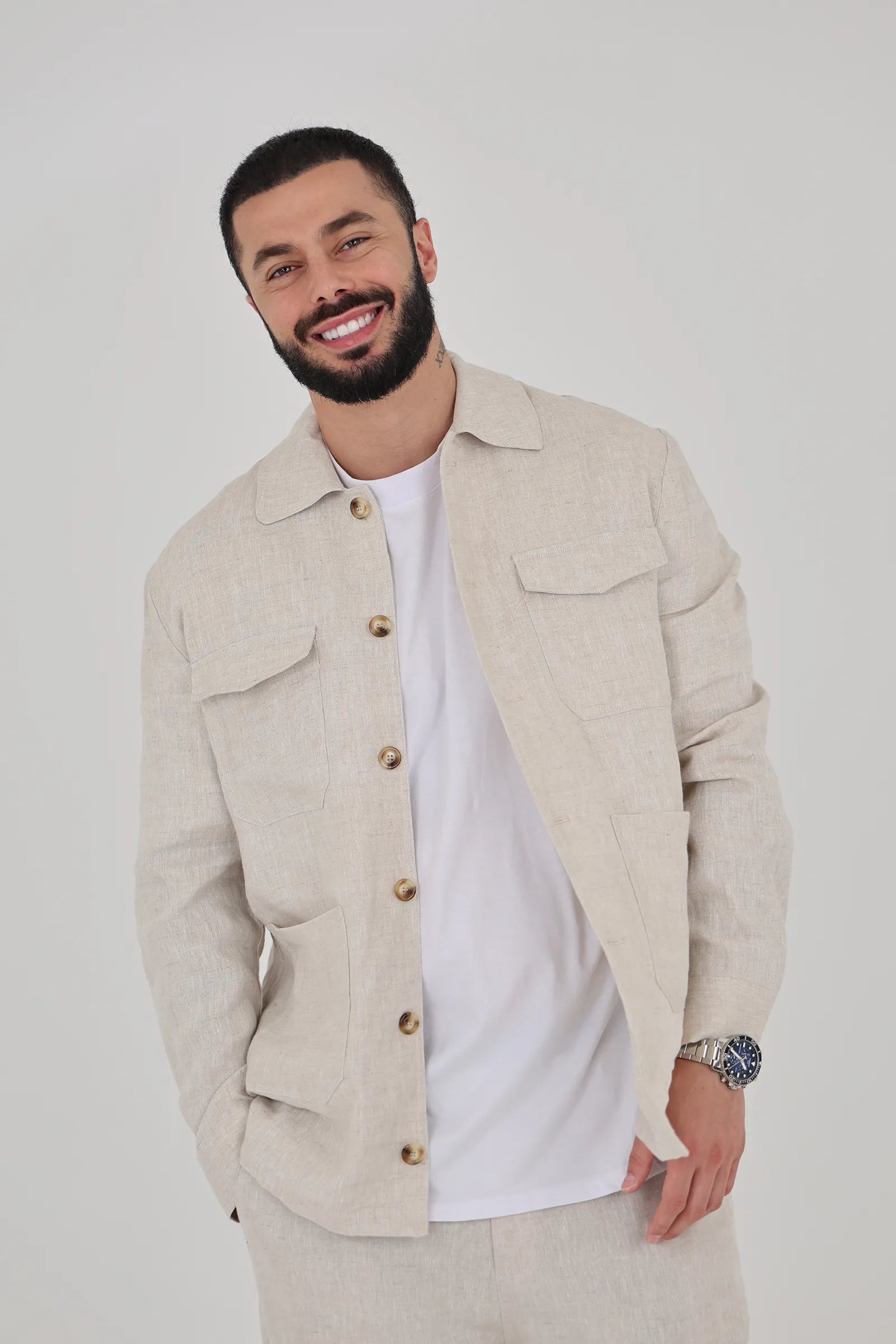 Sako linen shacket