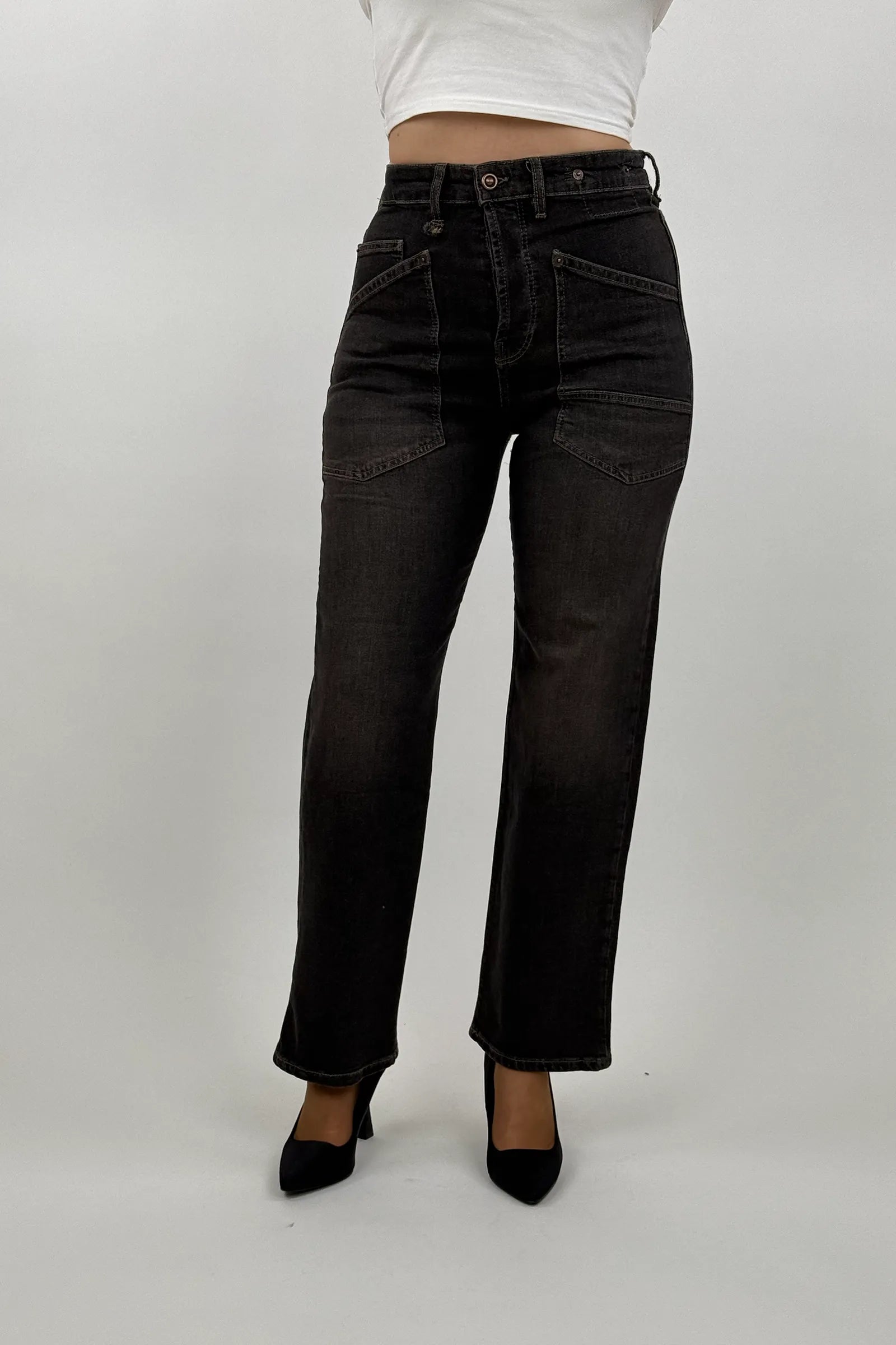 Farmerka wide leg denim