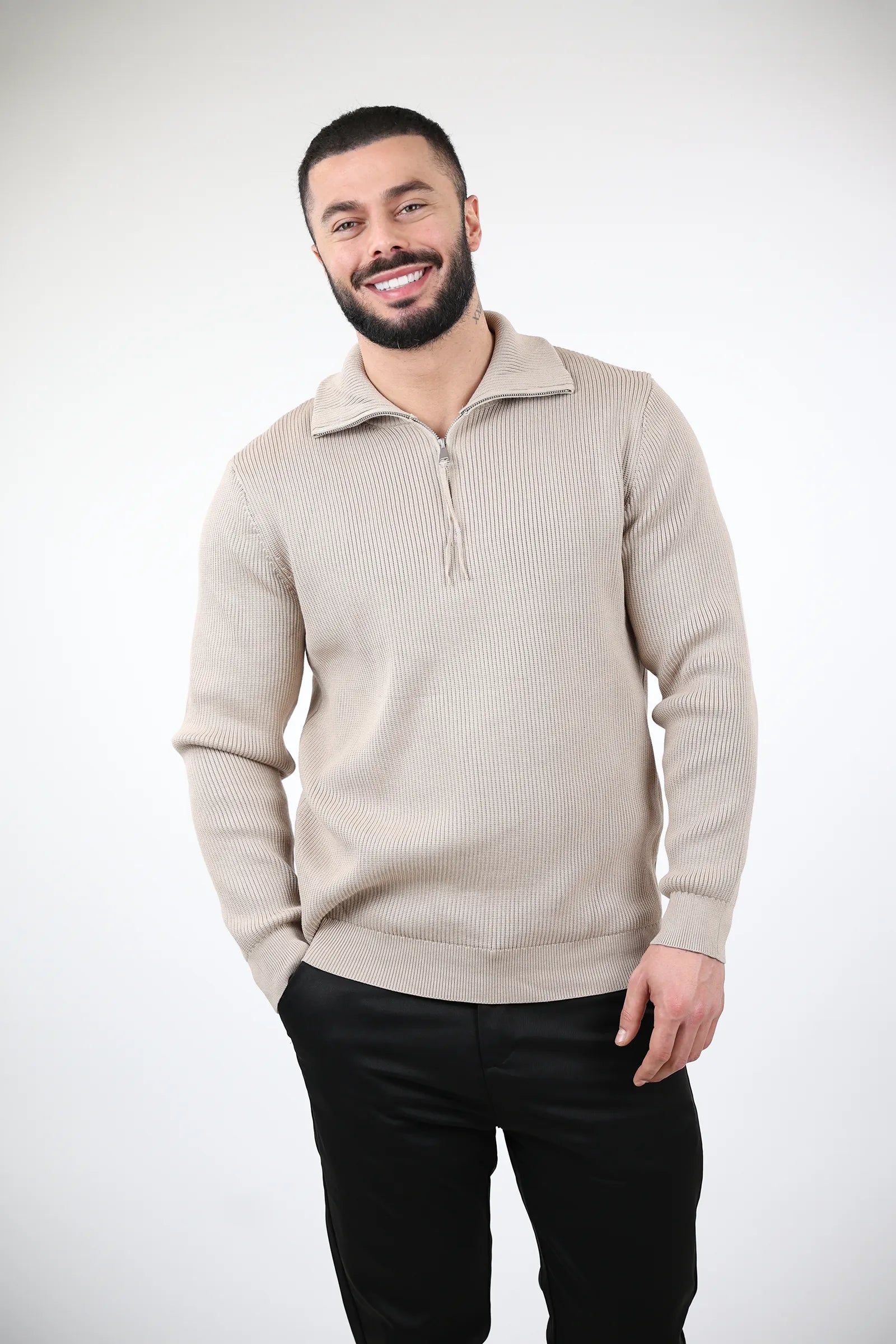 XHEMPER Funnel Neck Rib