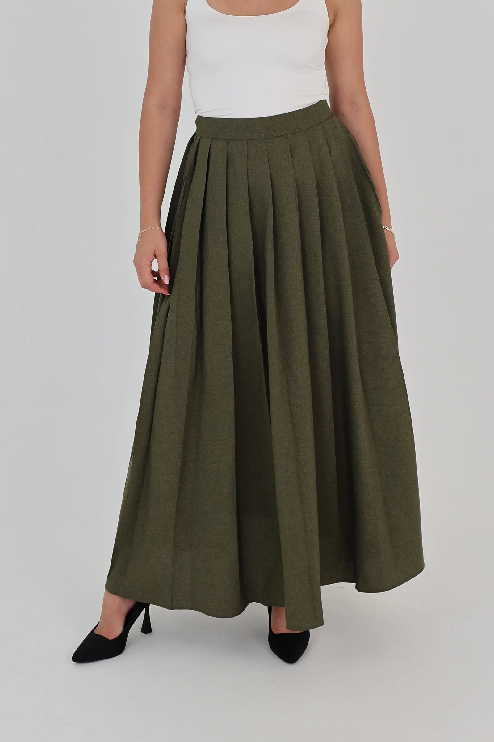 Fund maxi pleated skirt