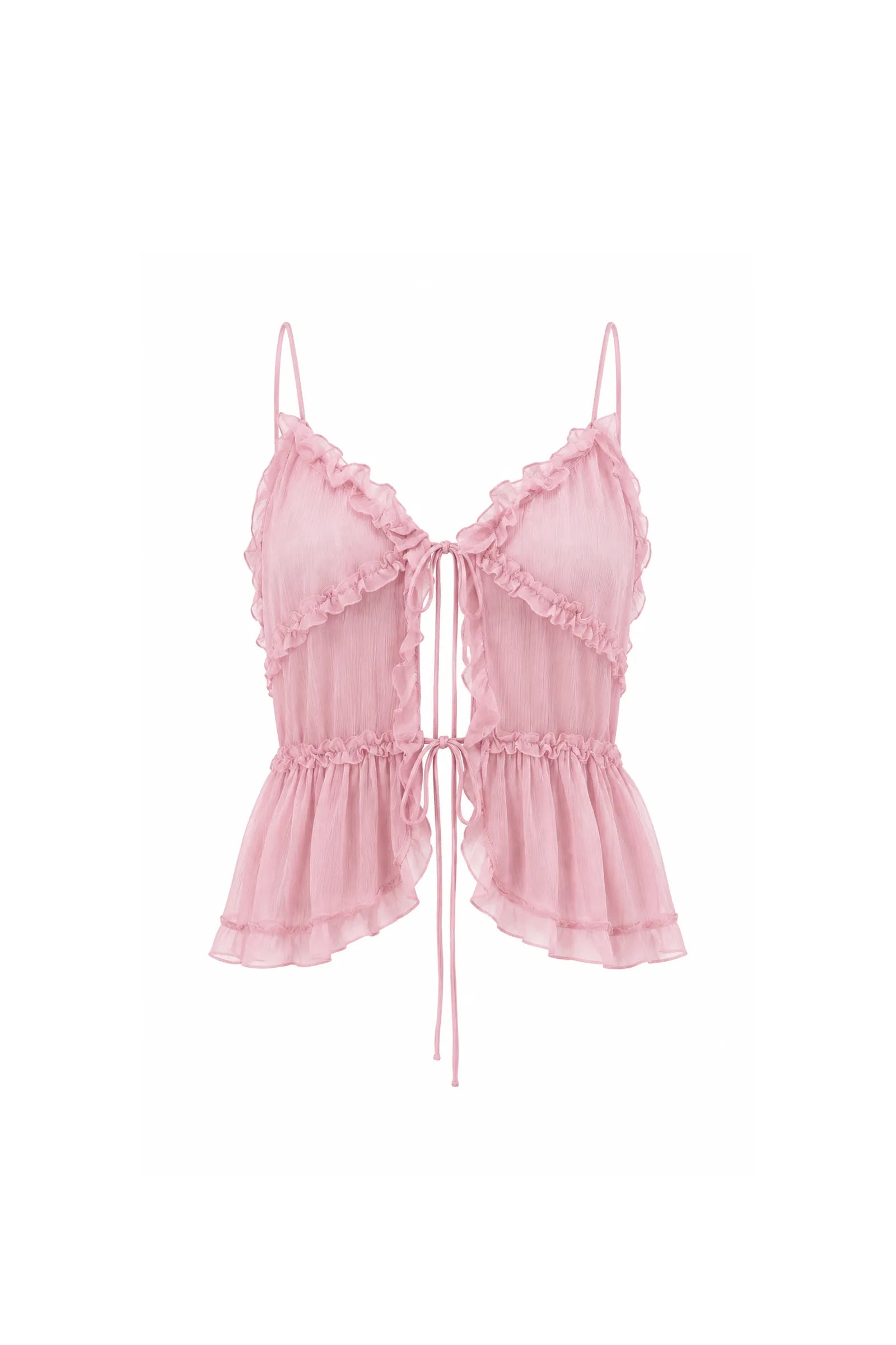 Maice ruffle tie front