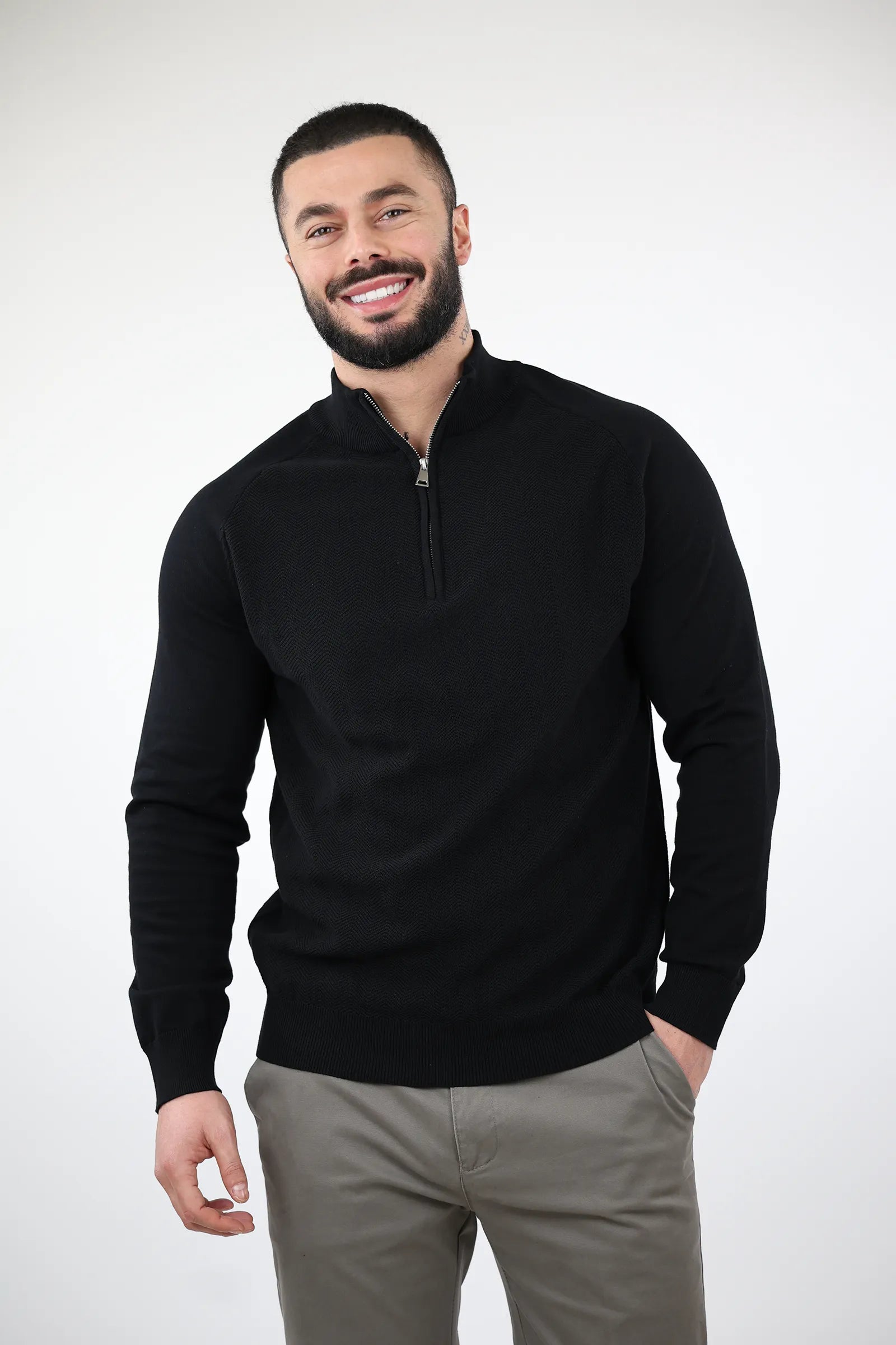 XHEMPER zip top knit