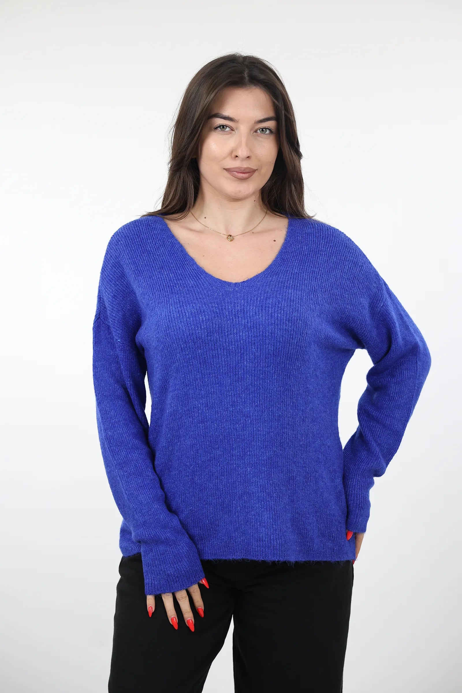XHEMPER Deep V Knit