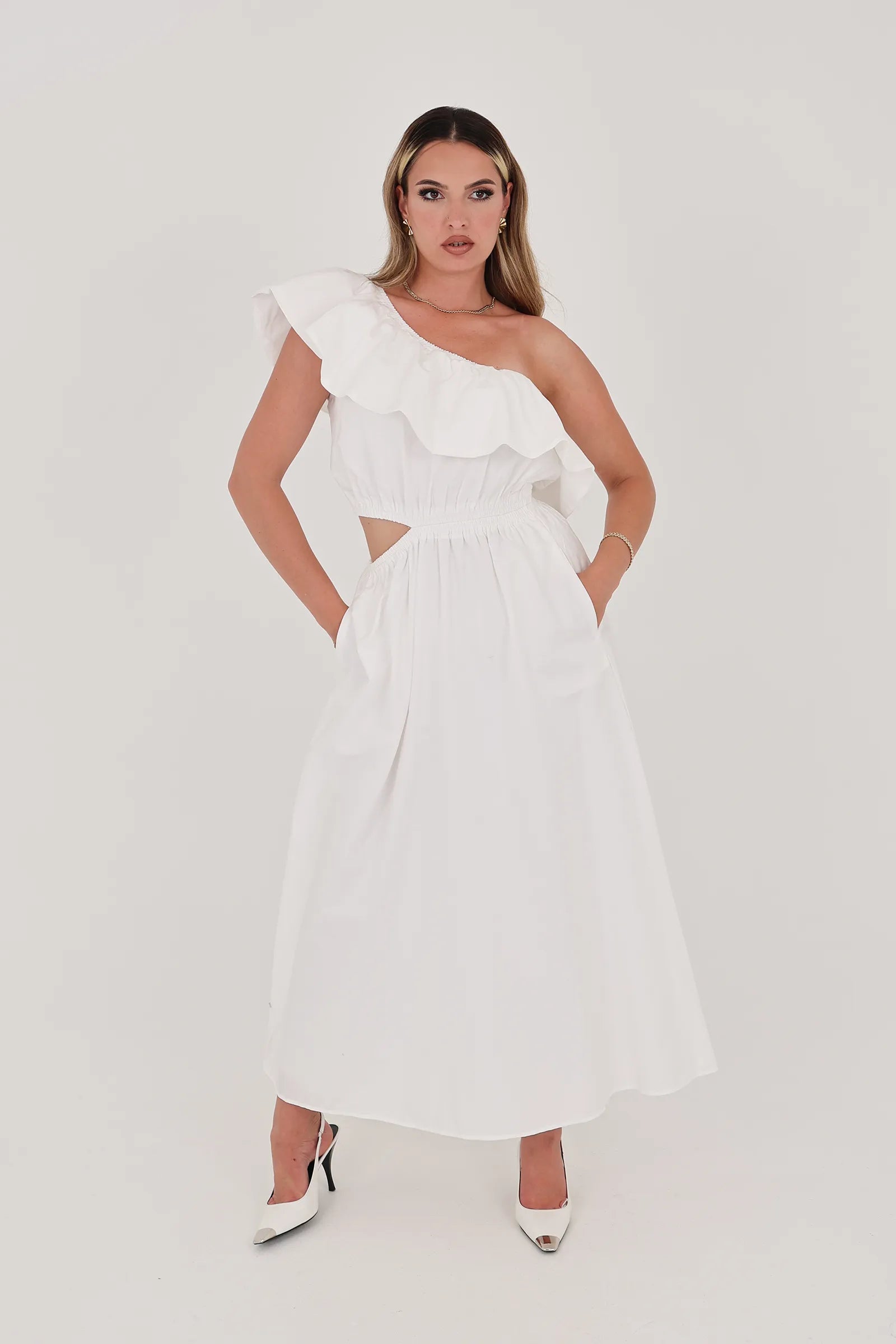Fustan chic white bridal