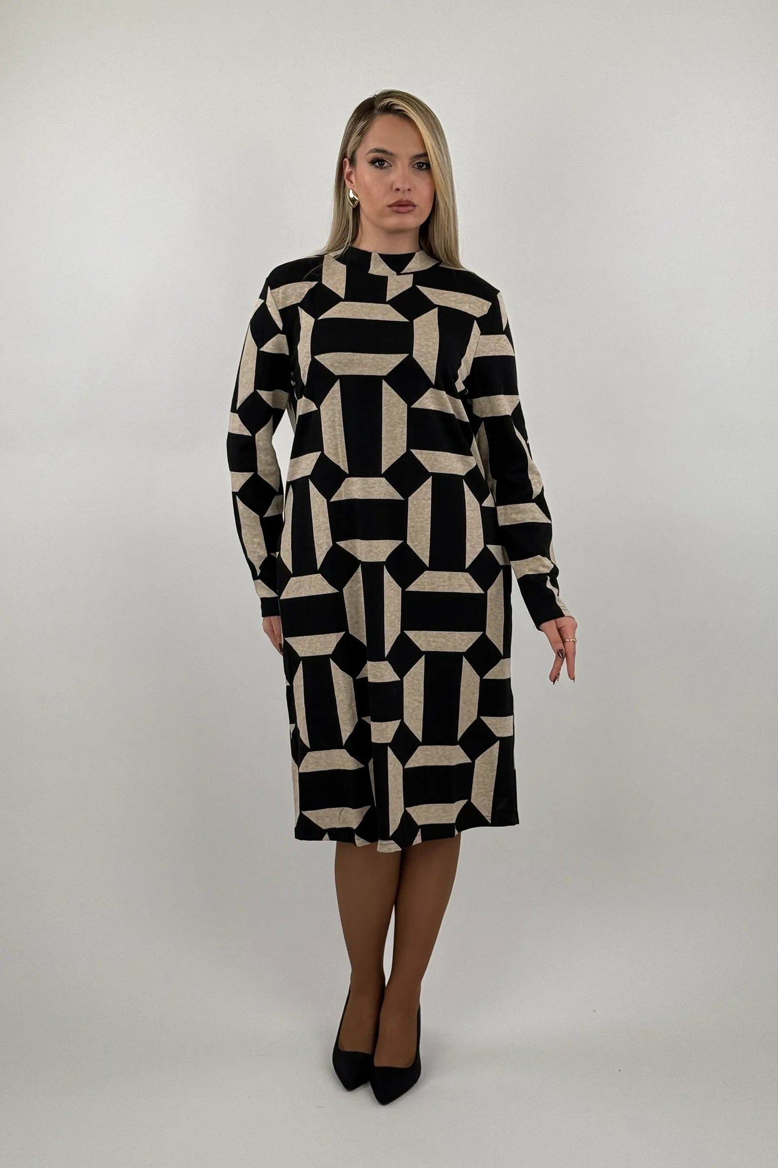 Fustan geometric print