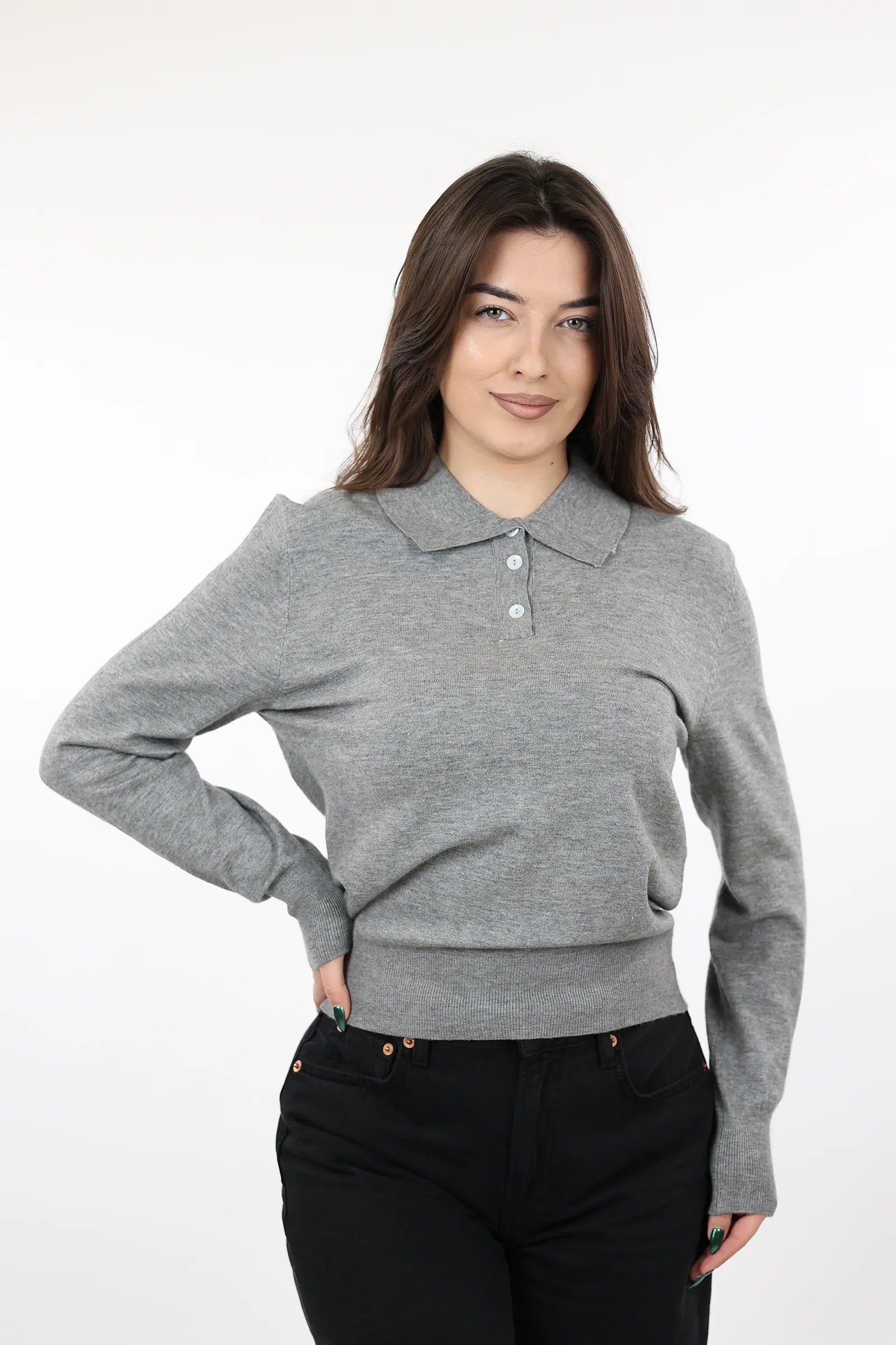 XHEMPER Knit Polo Top