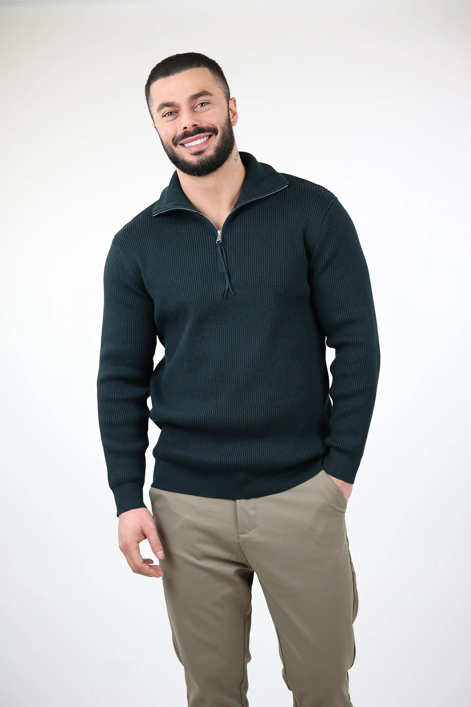 XHEMPER Funnel Neck Rib