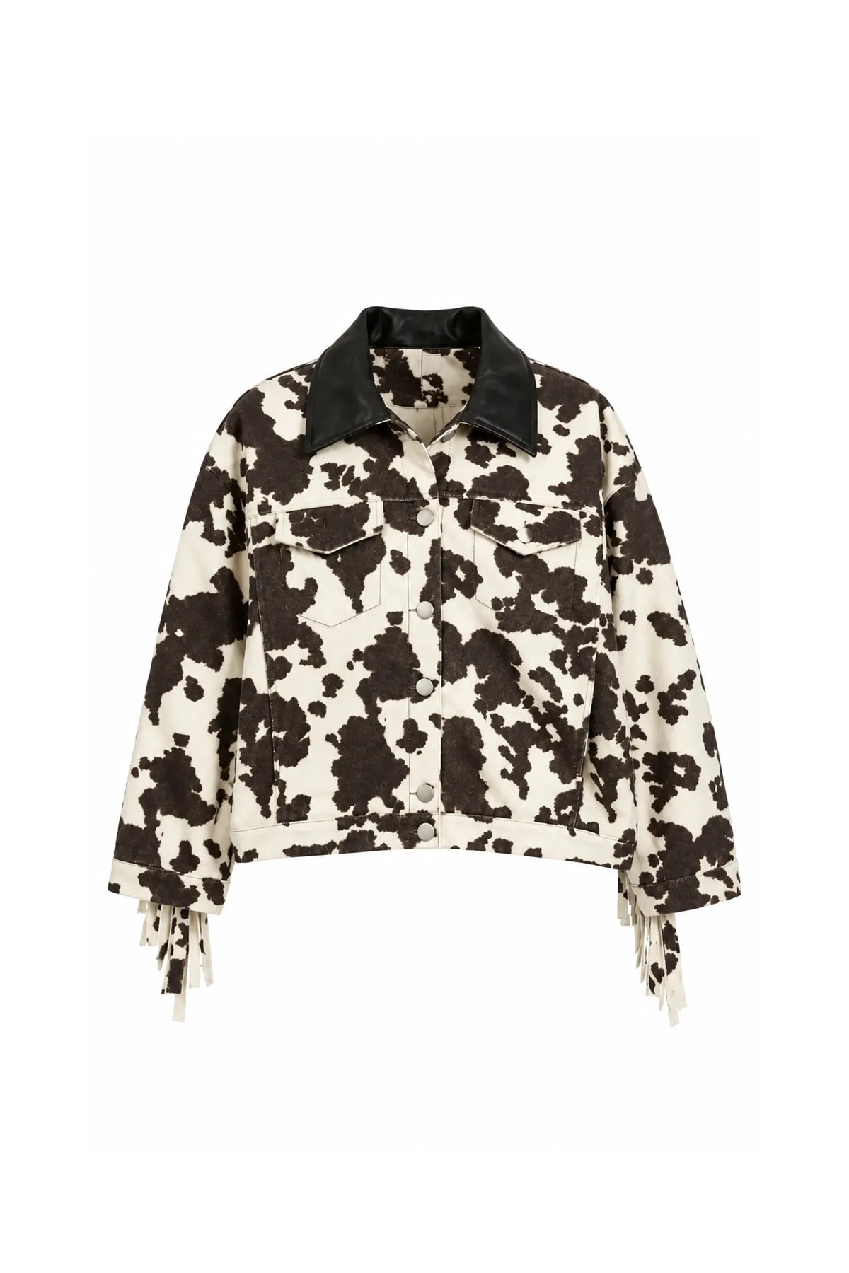 Jakne cow print fringe
