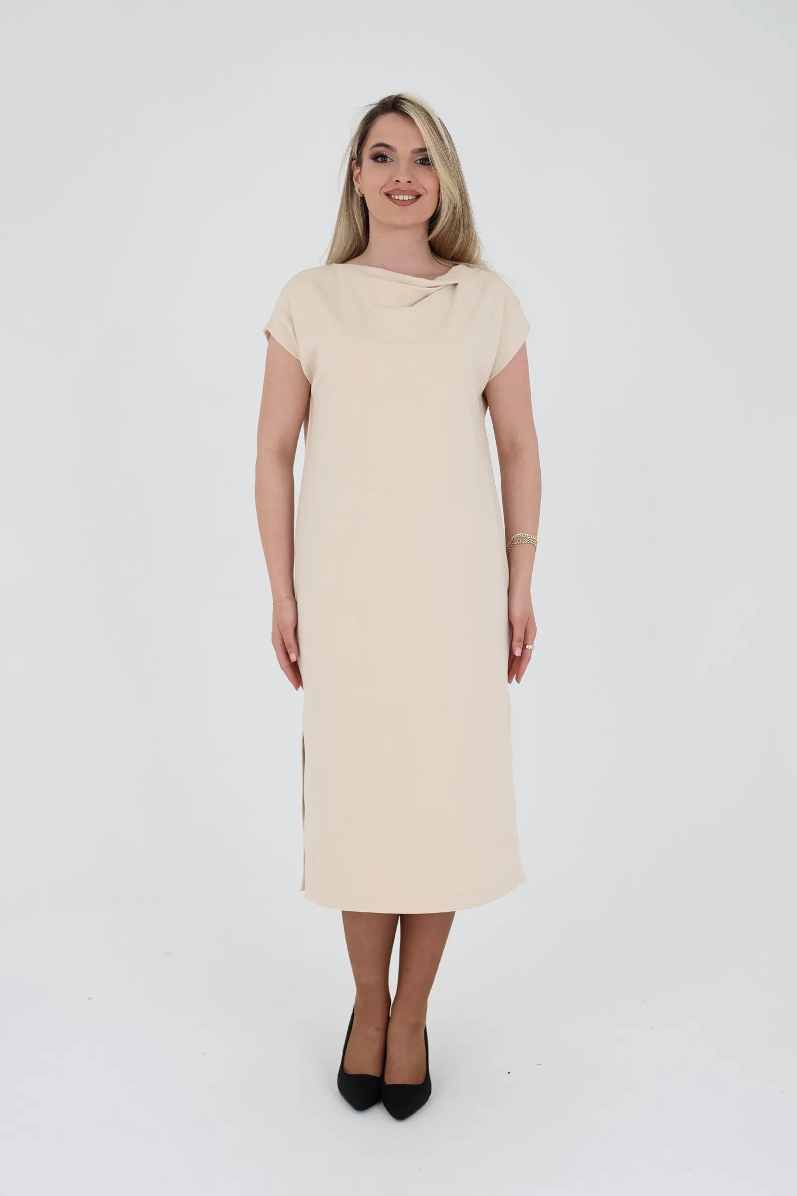 Fustan cowl neck